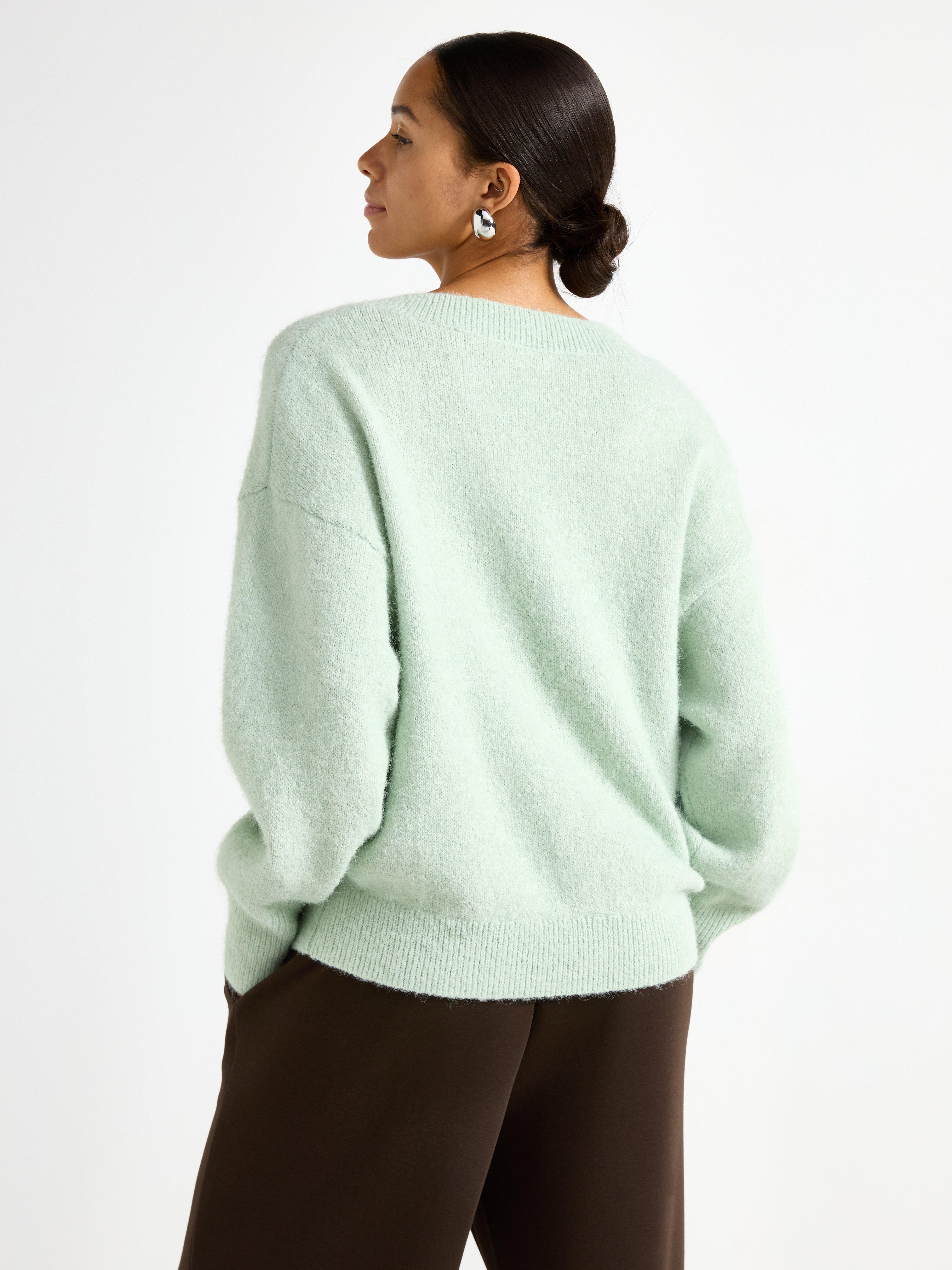 Knitted v-neck jumper | Lindex