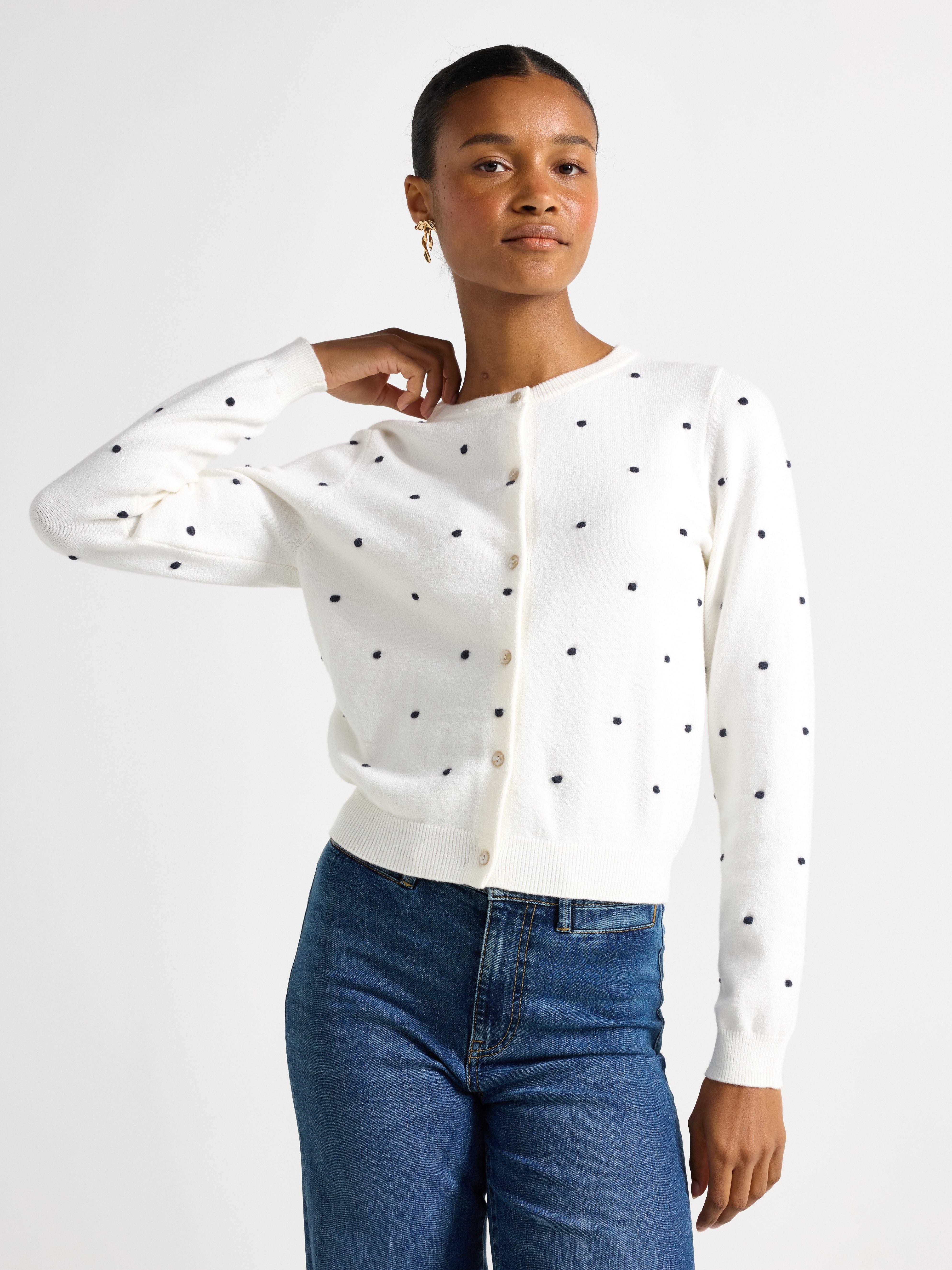 Cardigan - Dame - Hvit