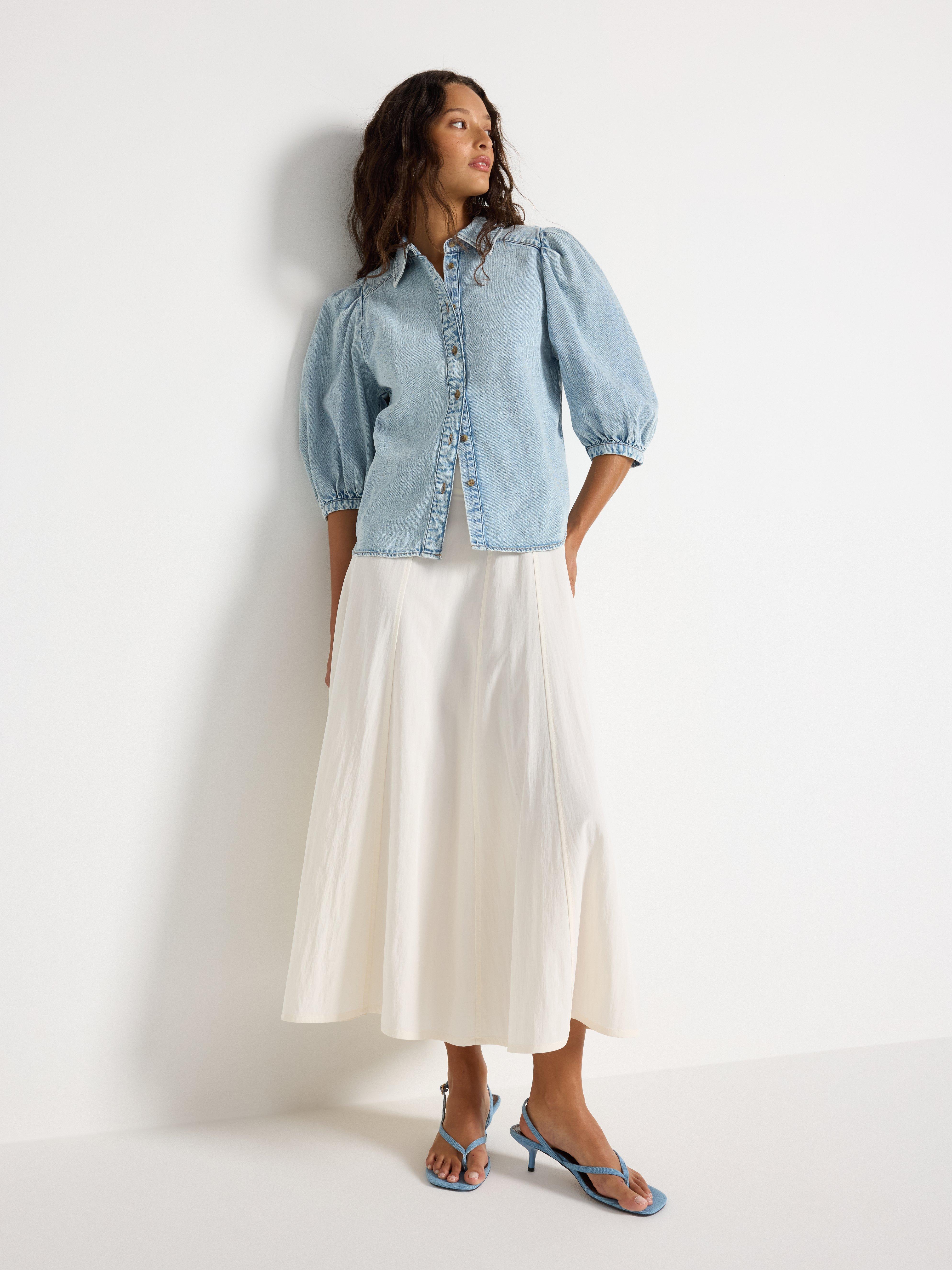 Bluse - Dame - Blank