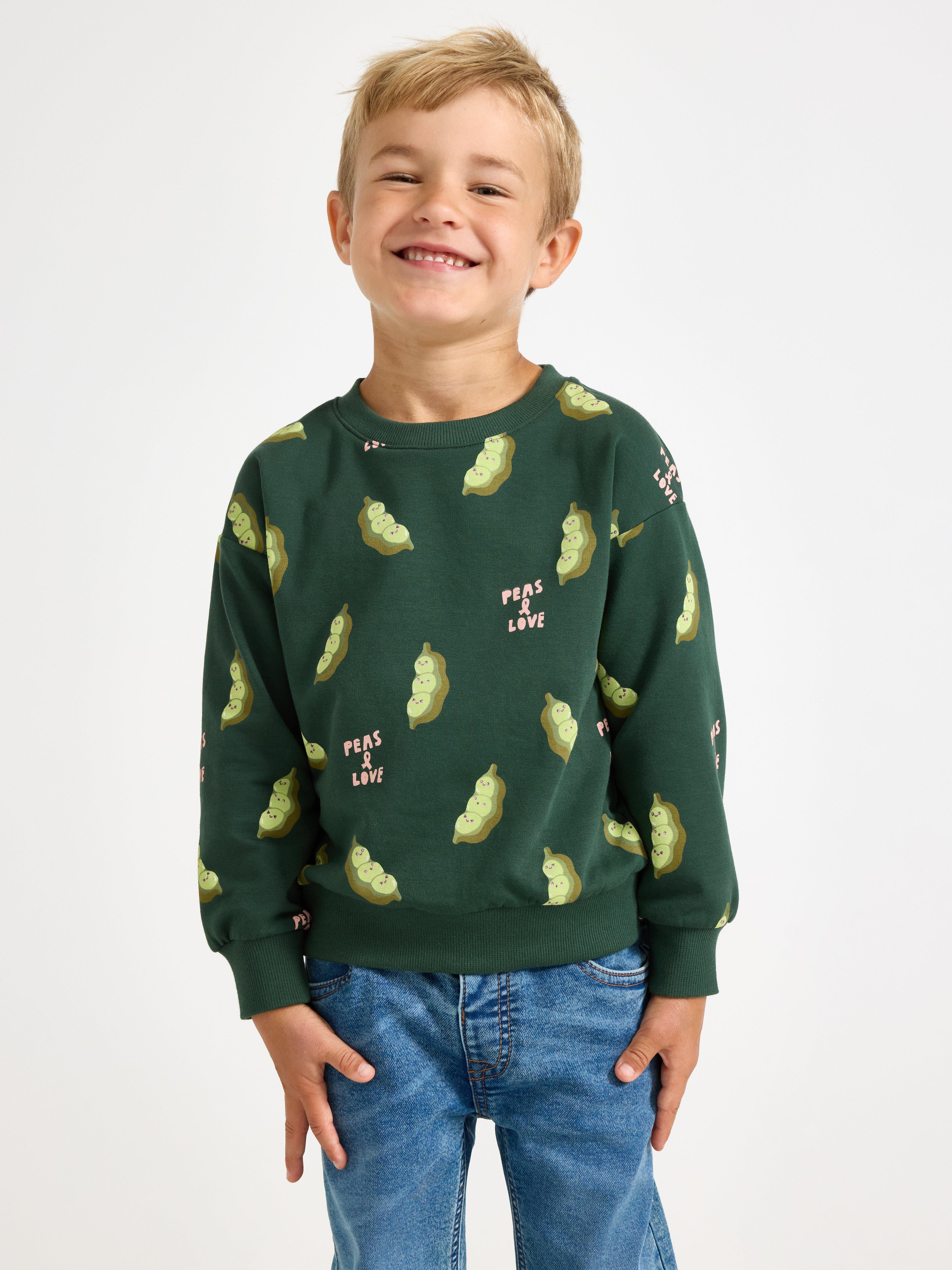 Sweatshirt - Barn - Grön