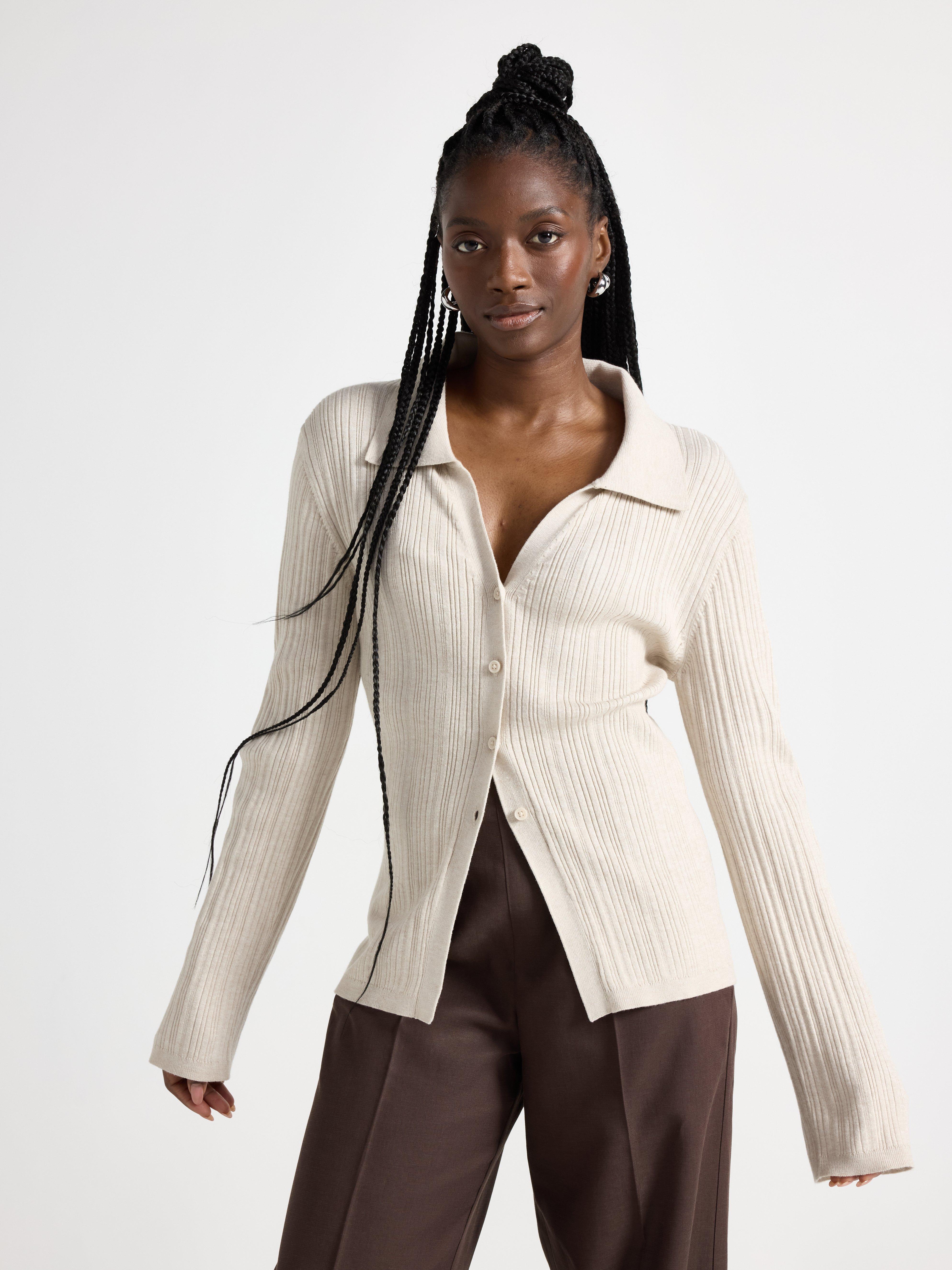 Ribbed cardigan | Lindex