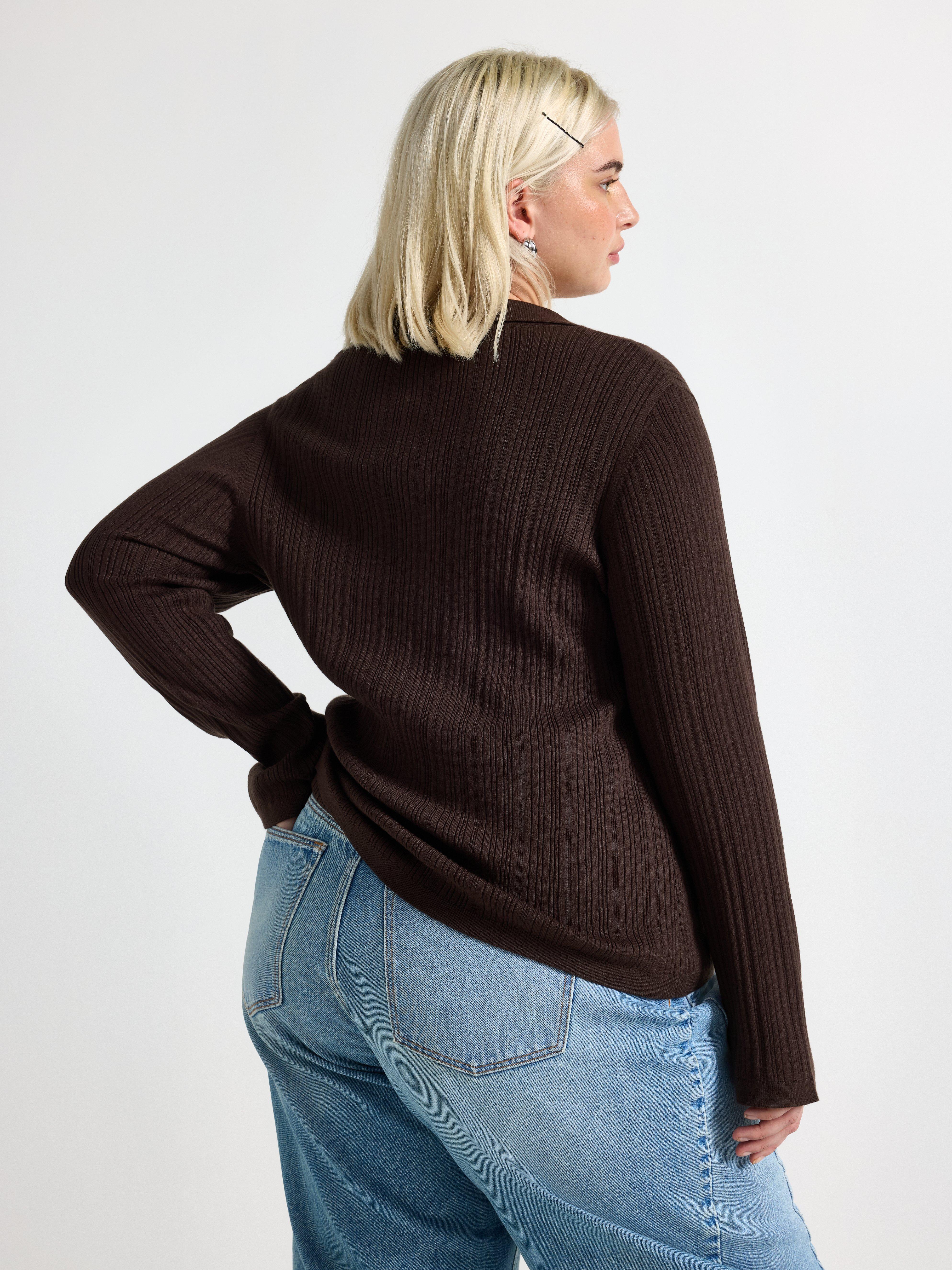 Cardigan - Dame - Brun