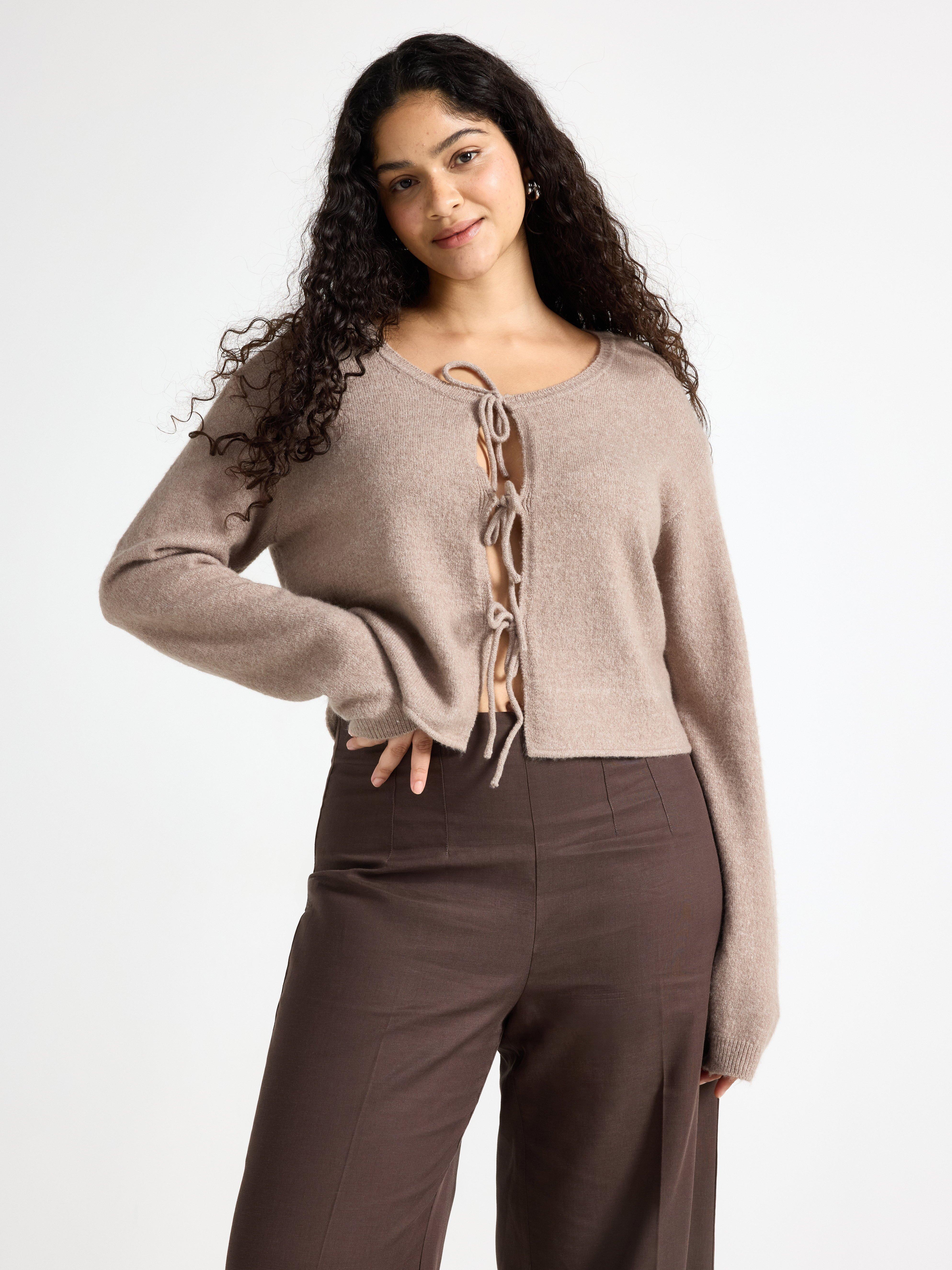 Cardigan - Dame - Brun