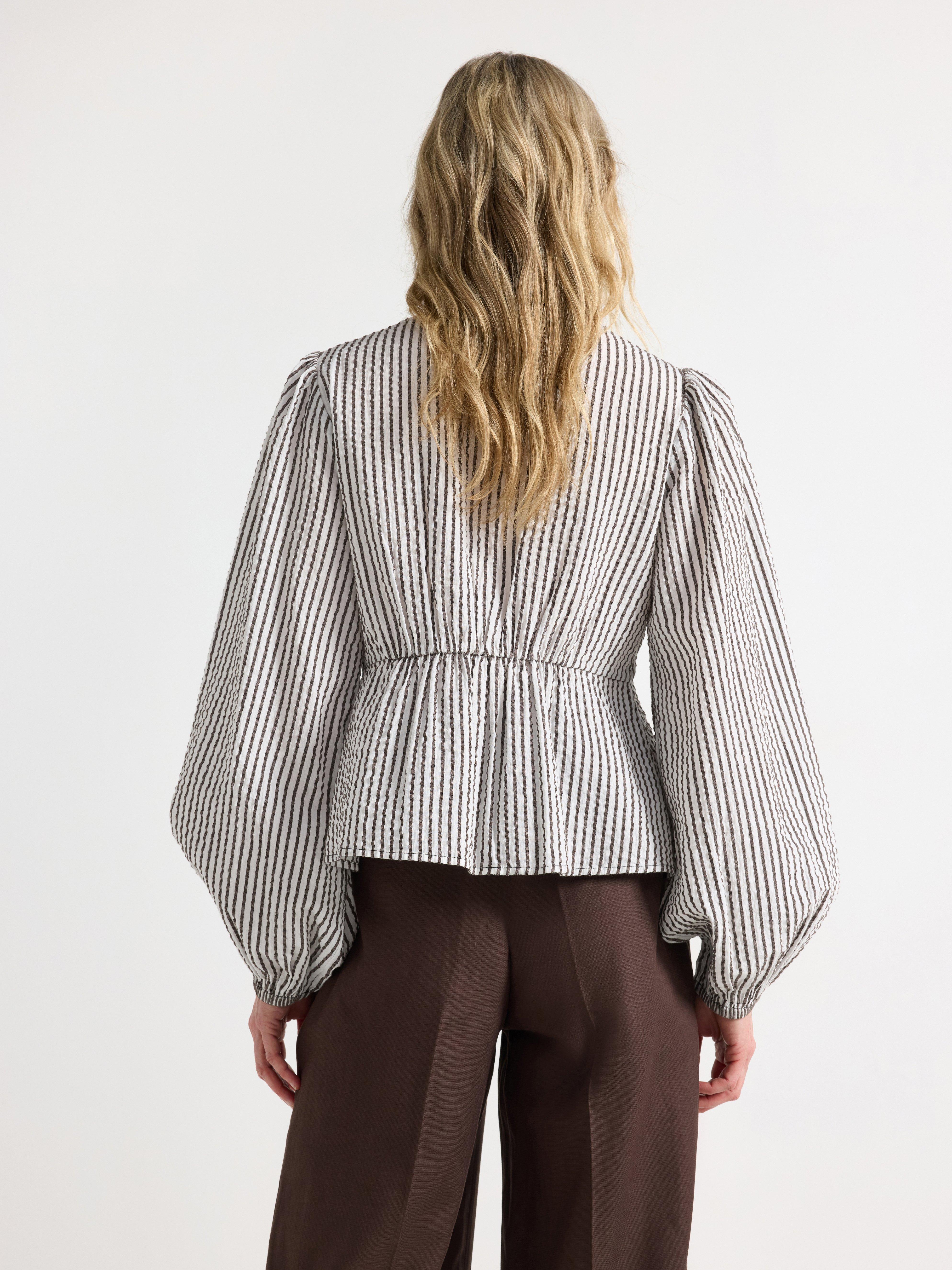 Bluse - Dame - Brun