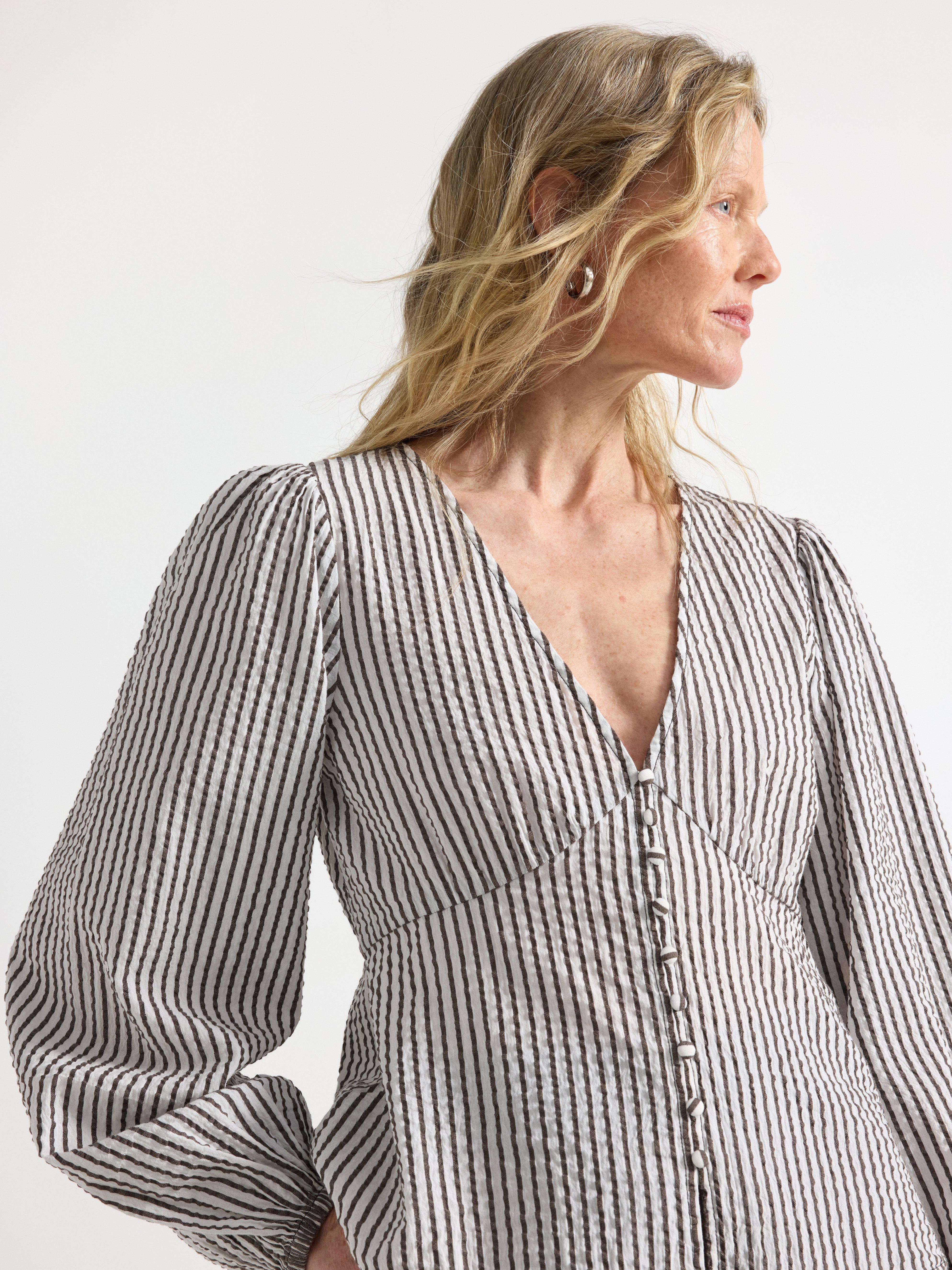 Bluse - Dame - Brun