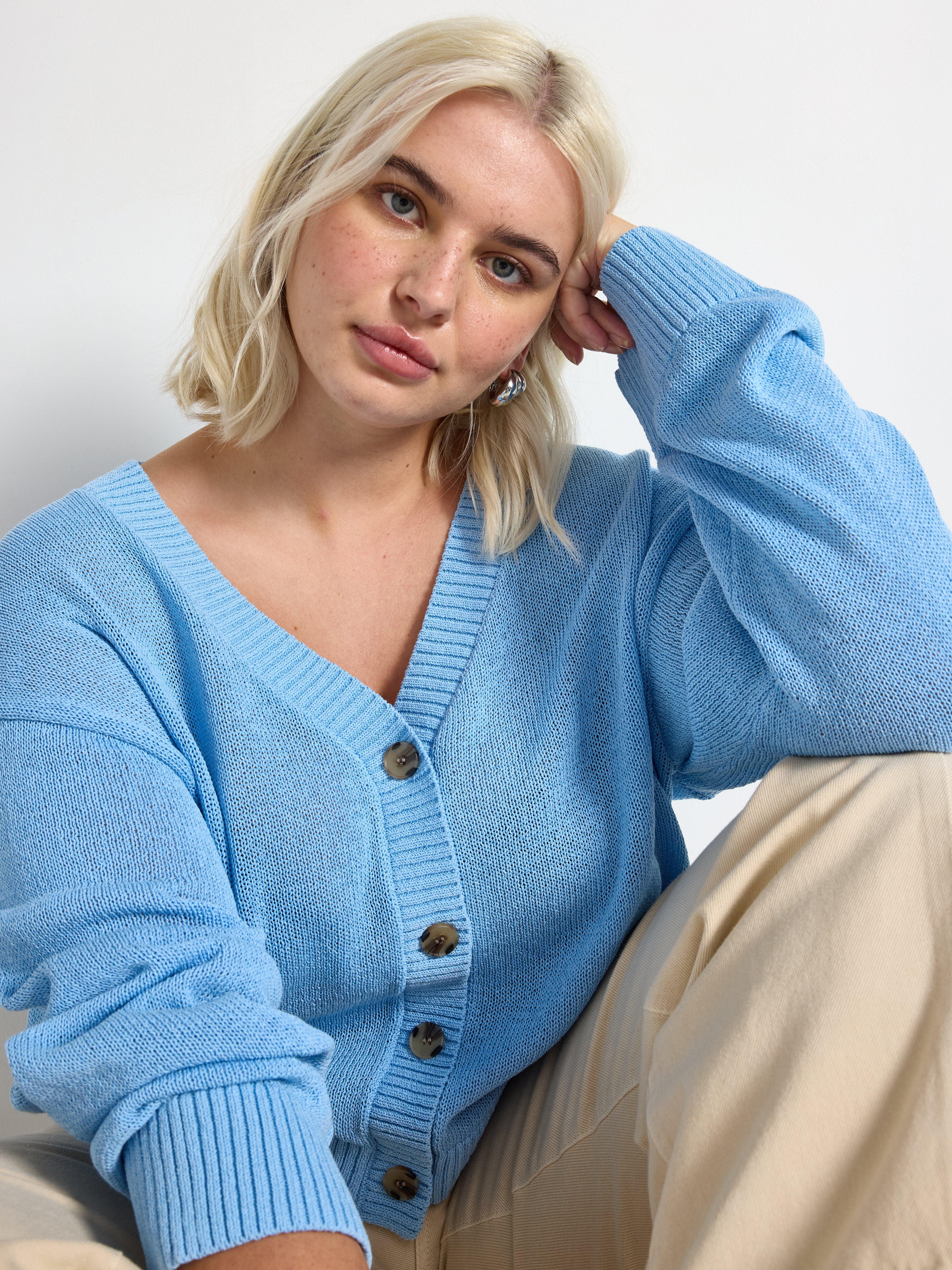 Cardigan - Dame - Blå