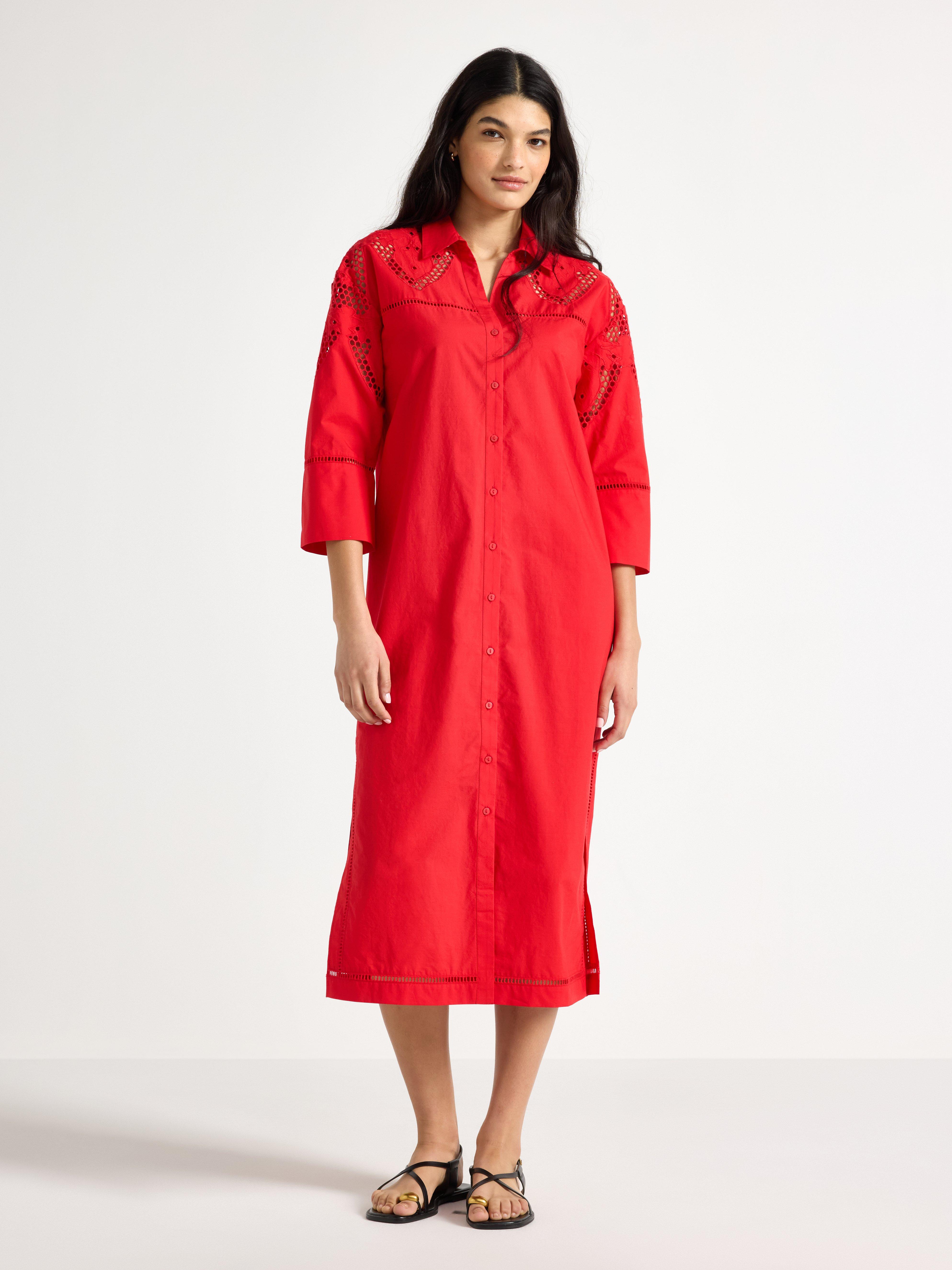 Shirt dress - Womens Wear - Red