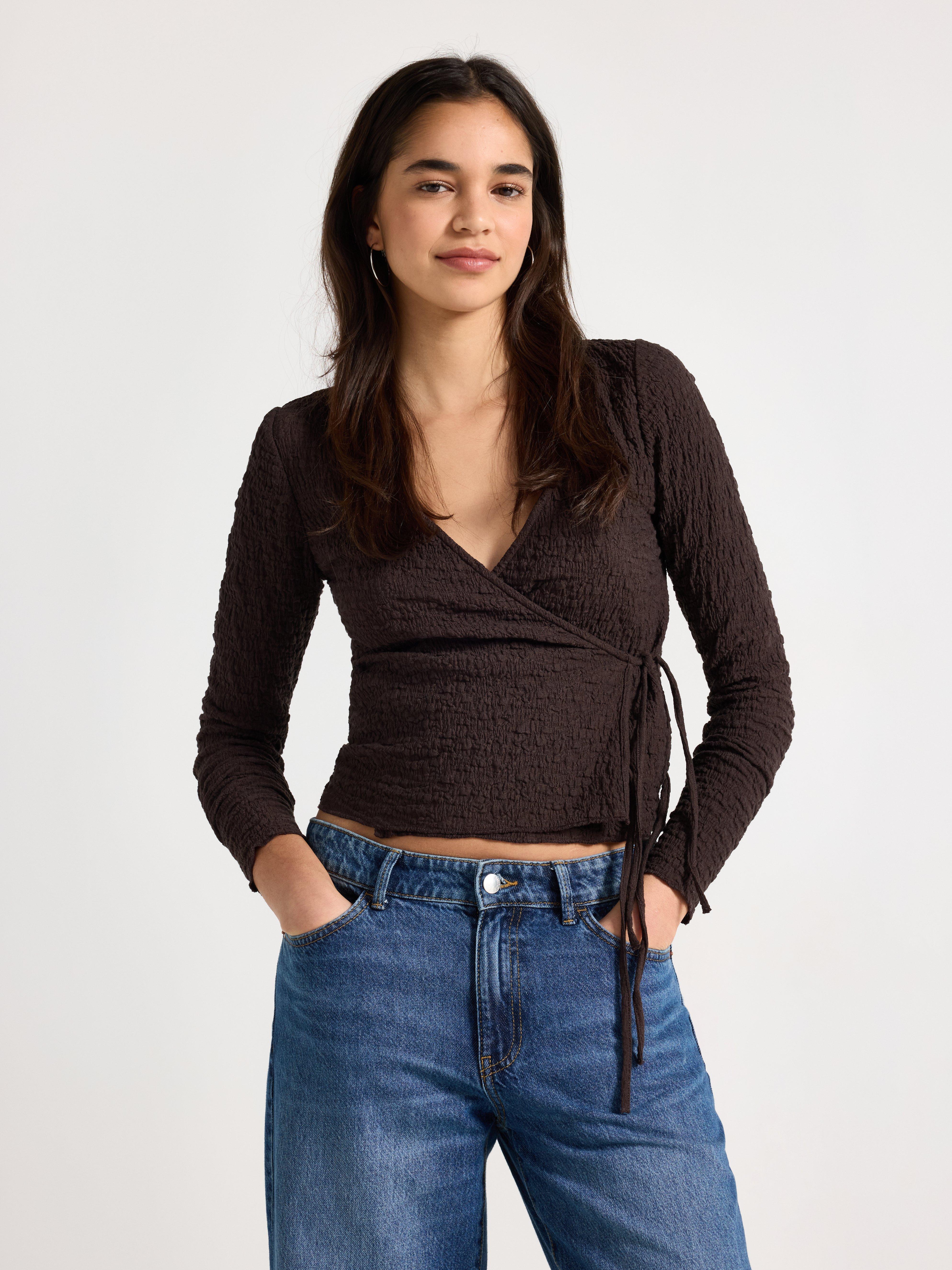 Wrap top - Womens Wear - Brown