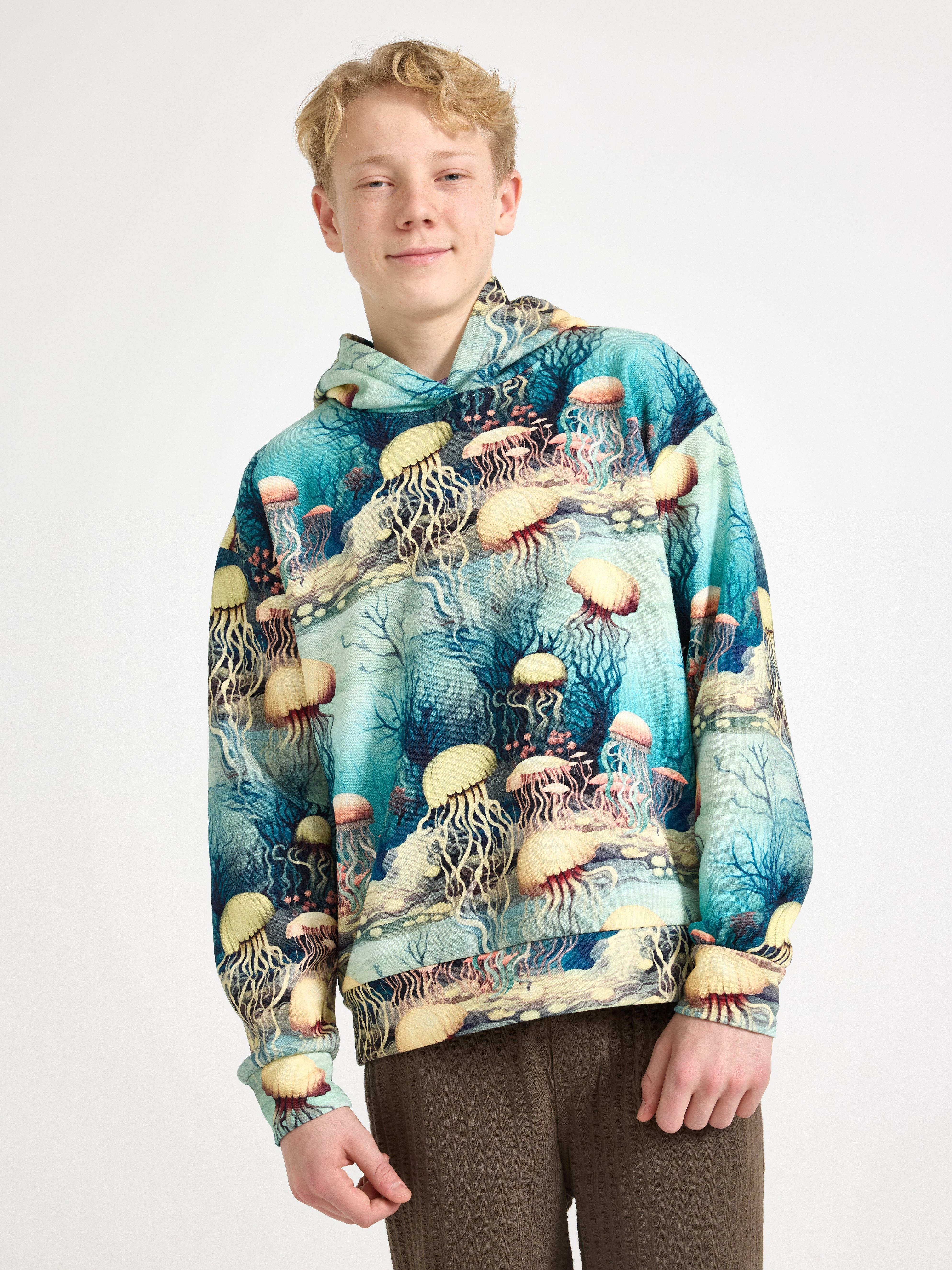 Sweatshirt med hætte - Børn - Grøn