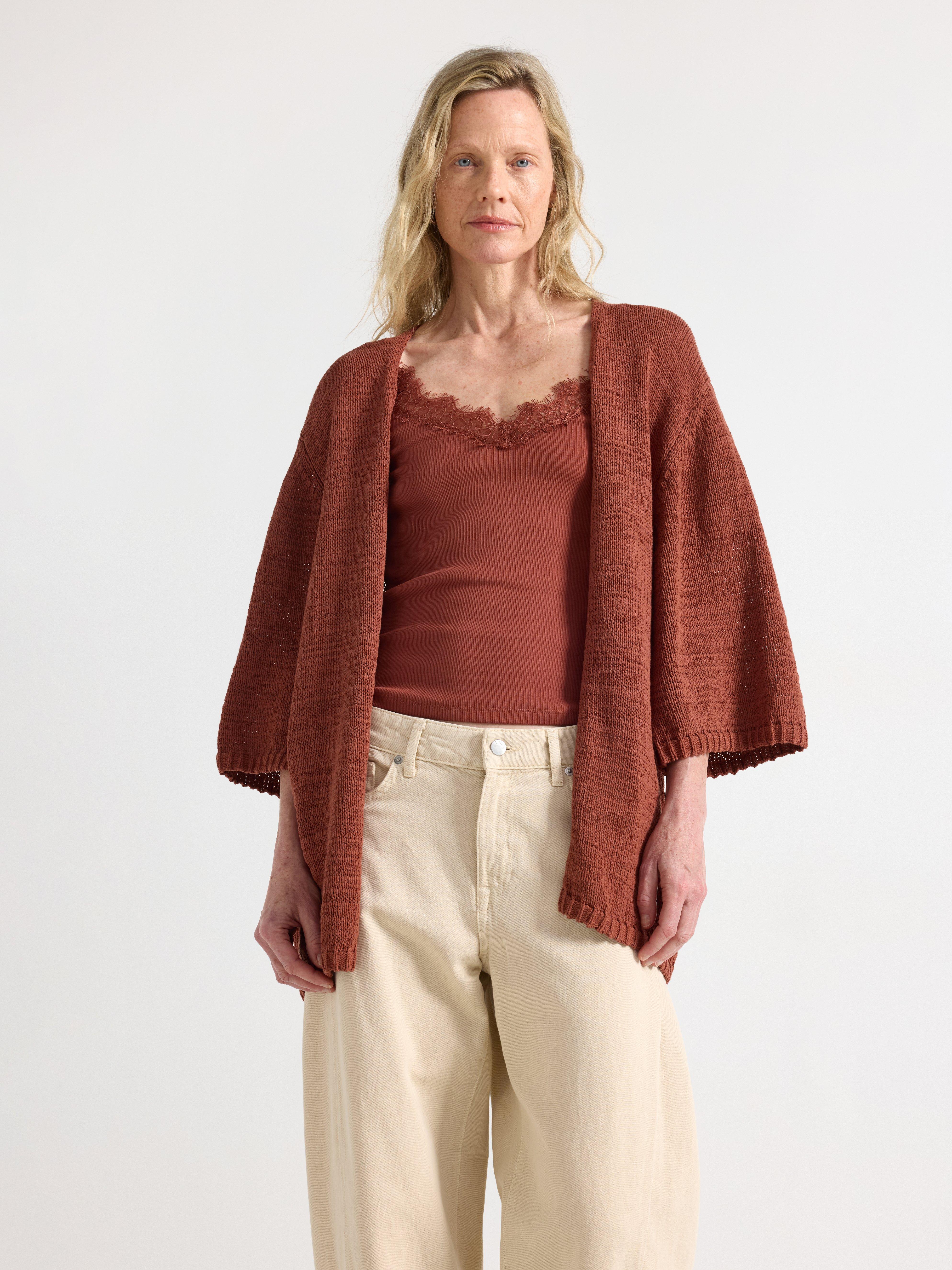 Cardigan - Dame - Brun