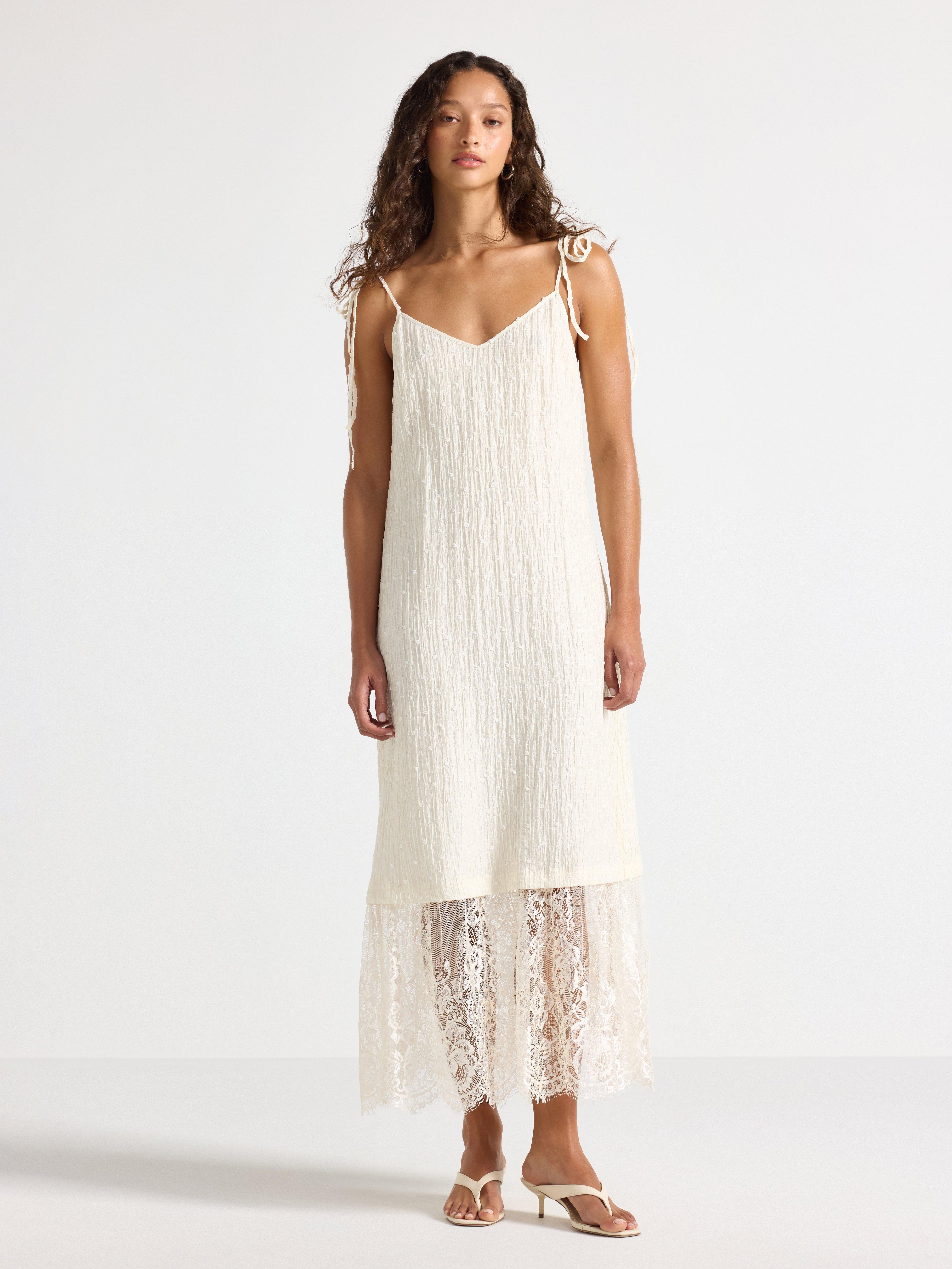 Slip in-kjole - Dame - Beige