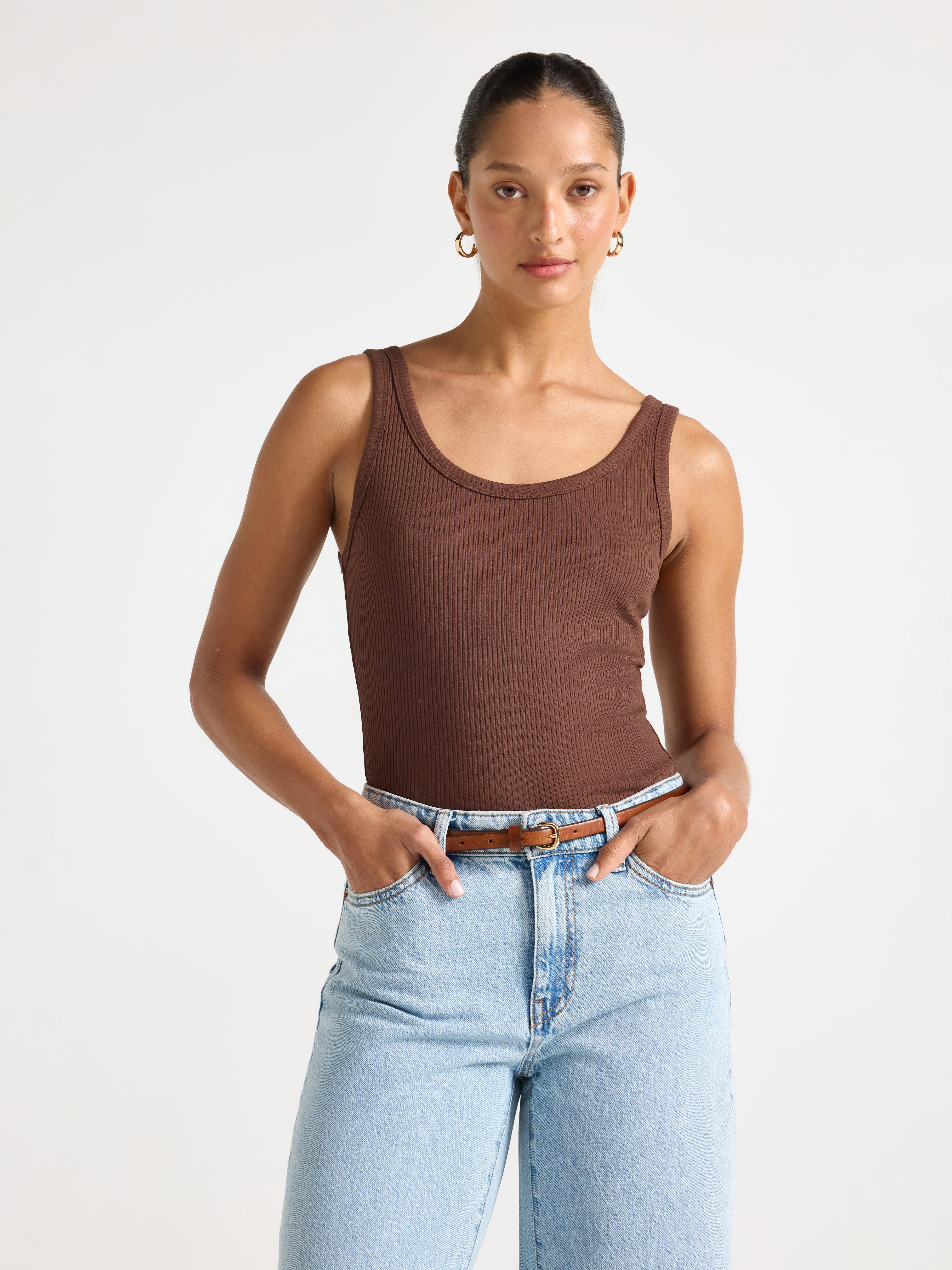 Tanktop - Dame - Brun