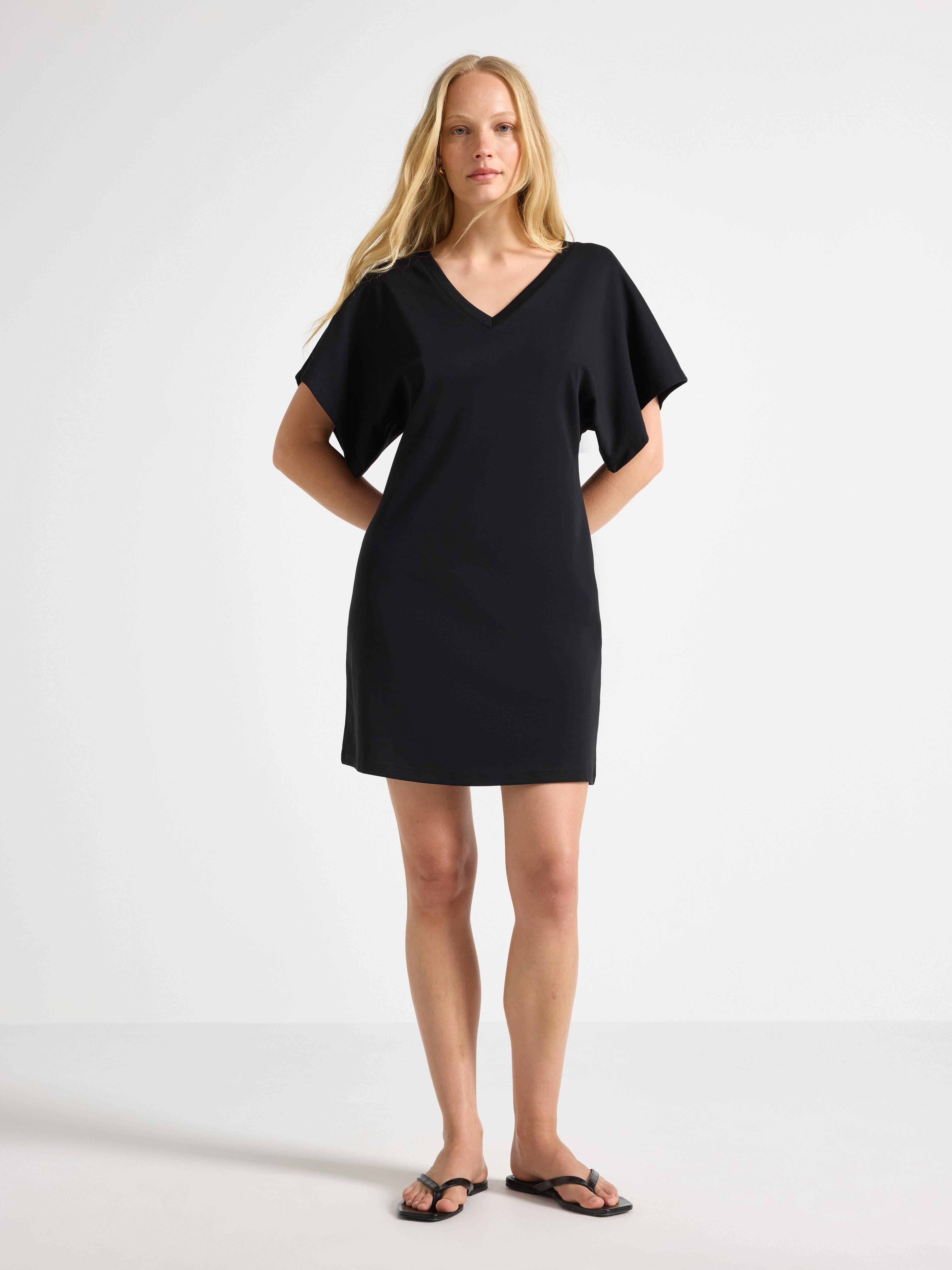 T-shirt-kjole - Dame - Sort