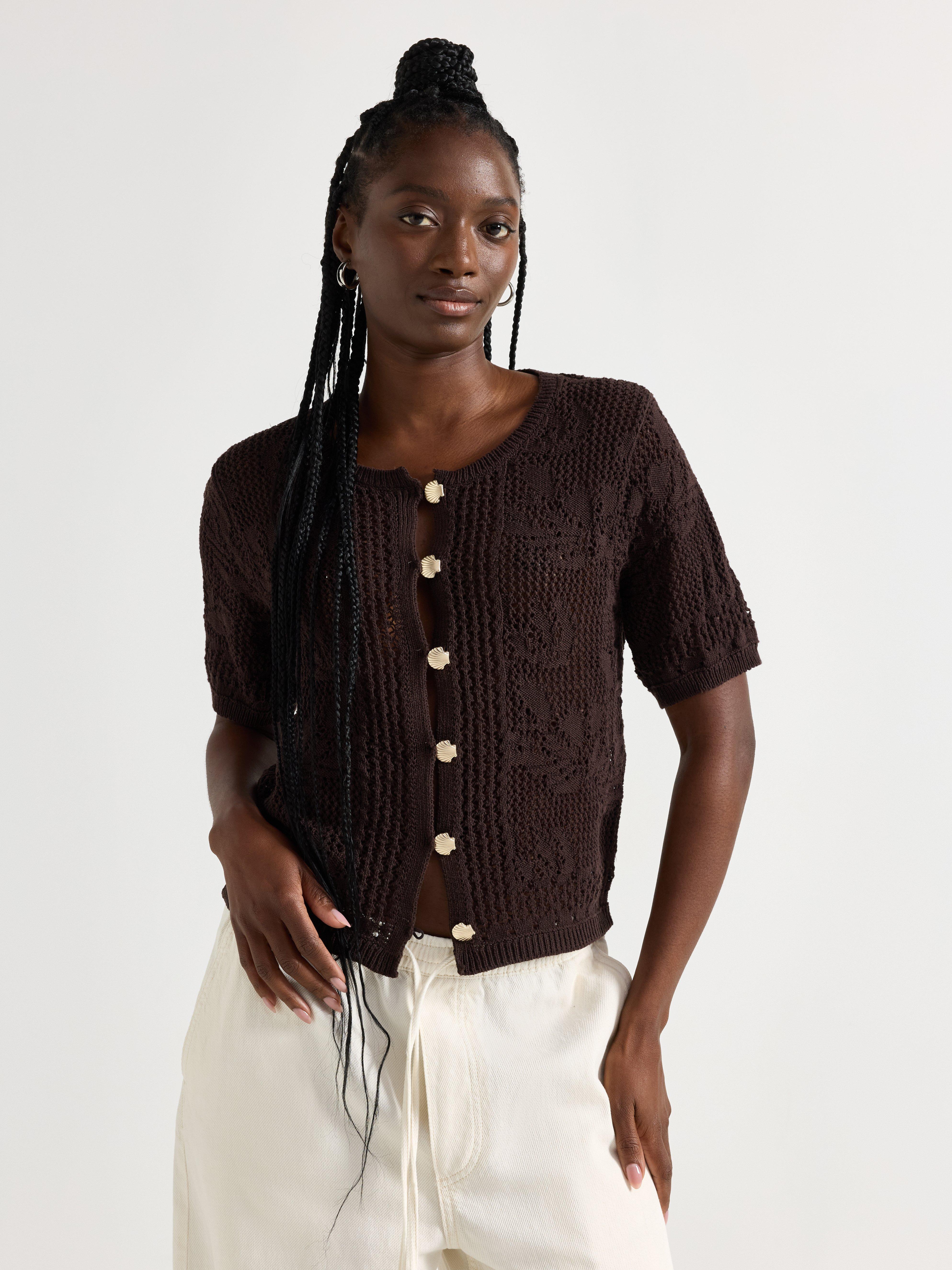 Cardigan - Dame - Brun