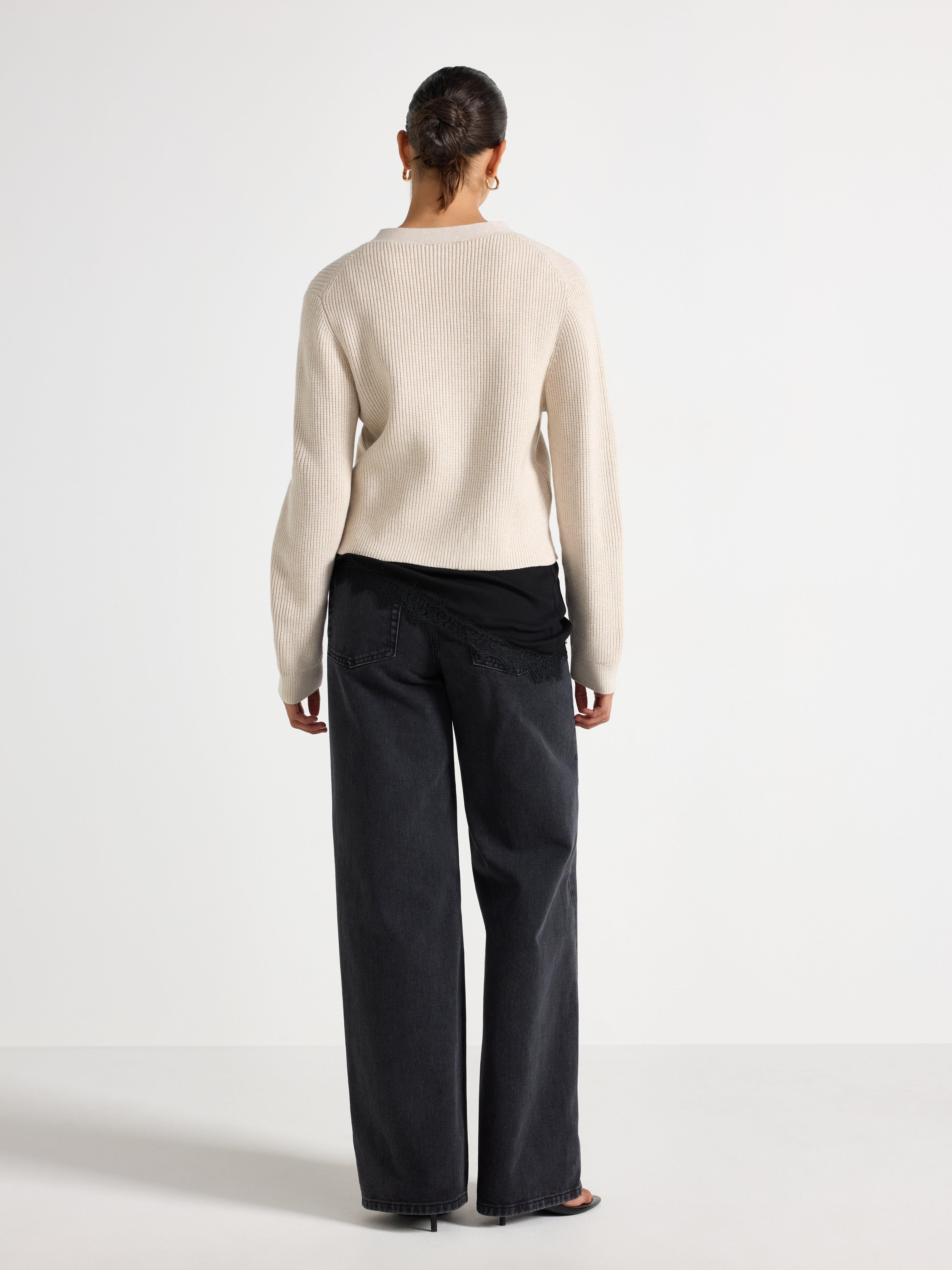 Neuletakki - Naiset - Beige