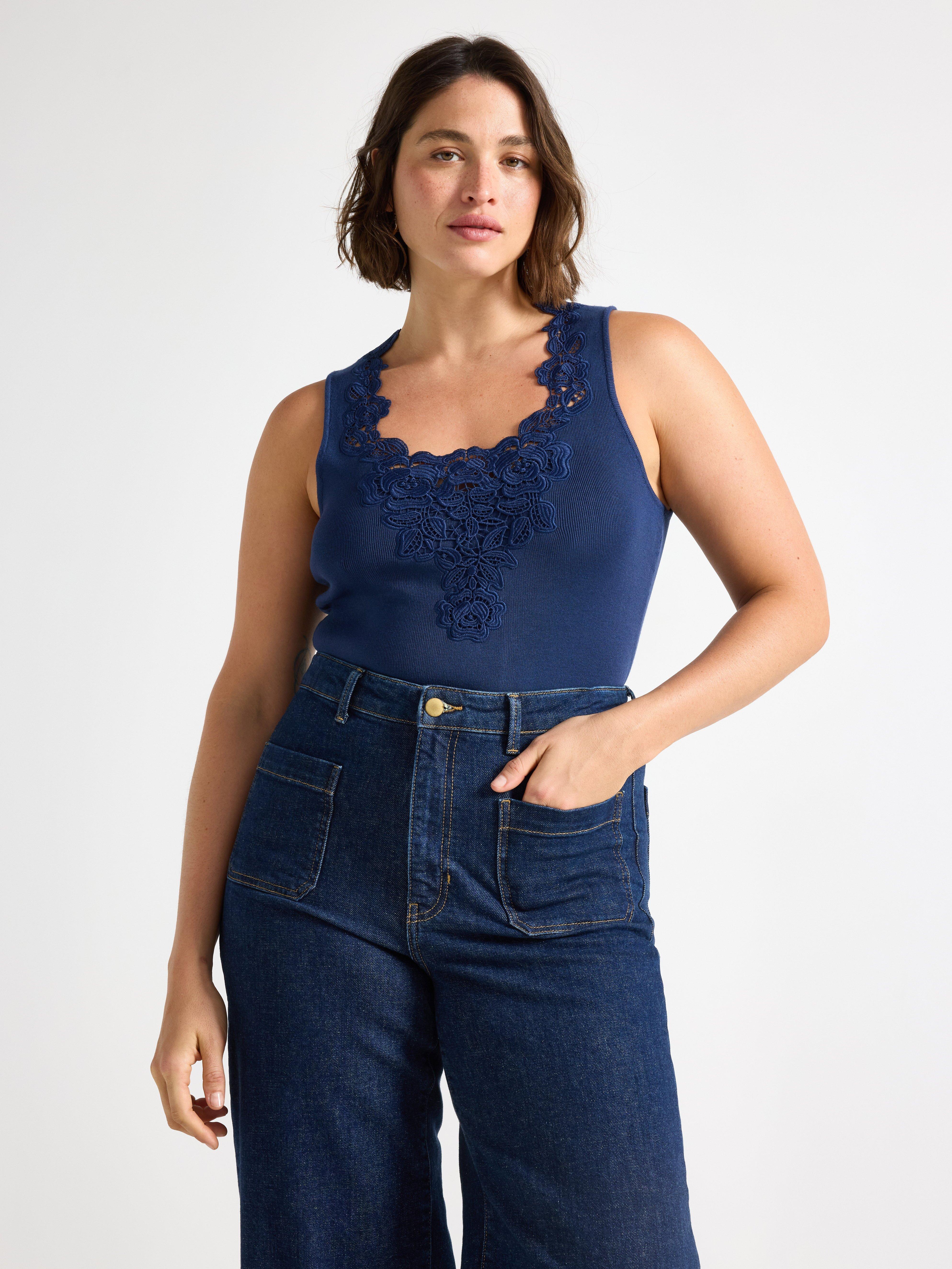 Singlet - Dame - Blå