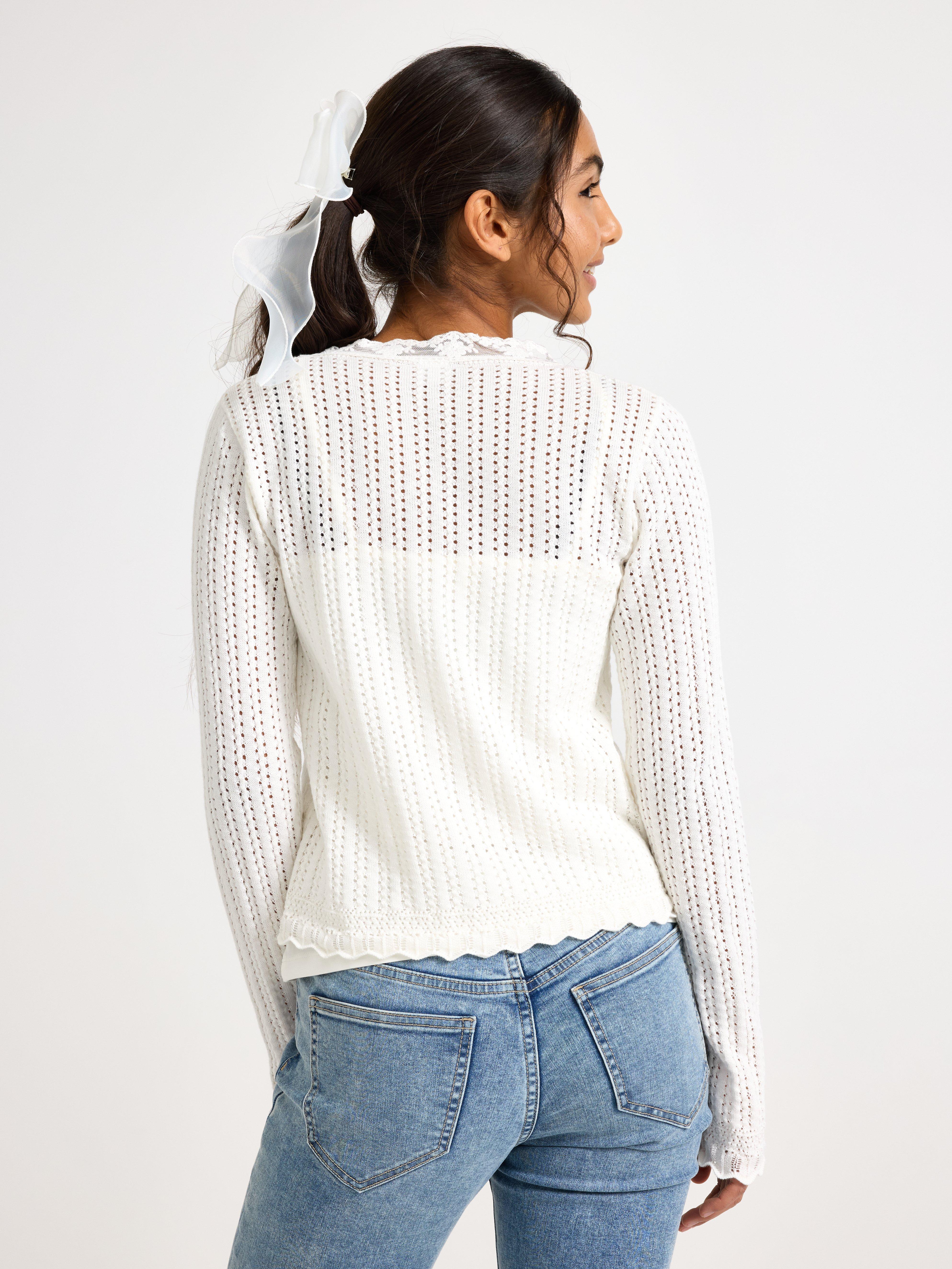 Cardigan - Børn - Hvid