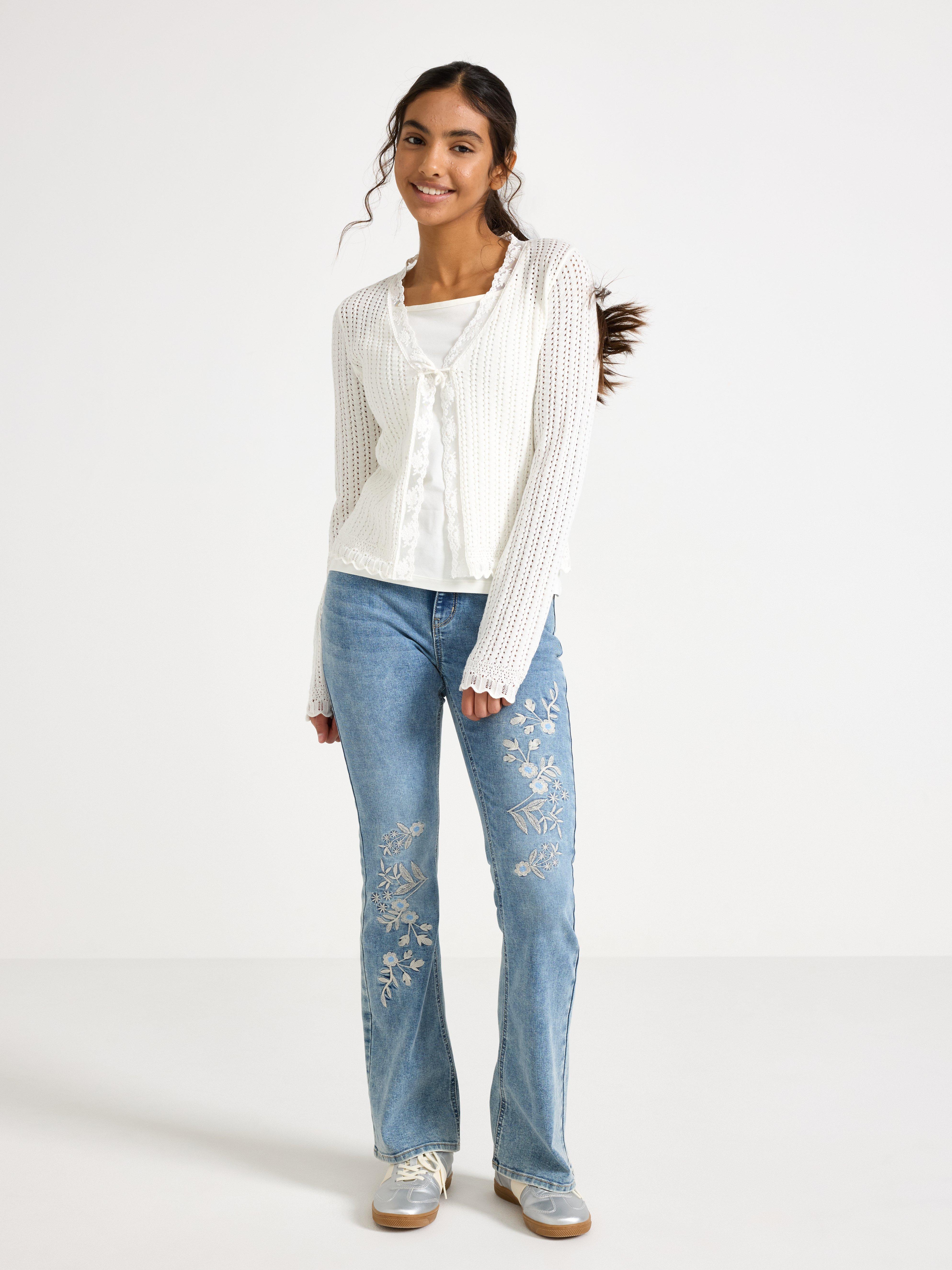 Cardigan - Børn - Hvid