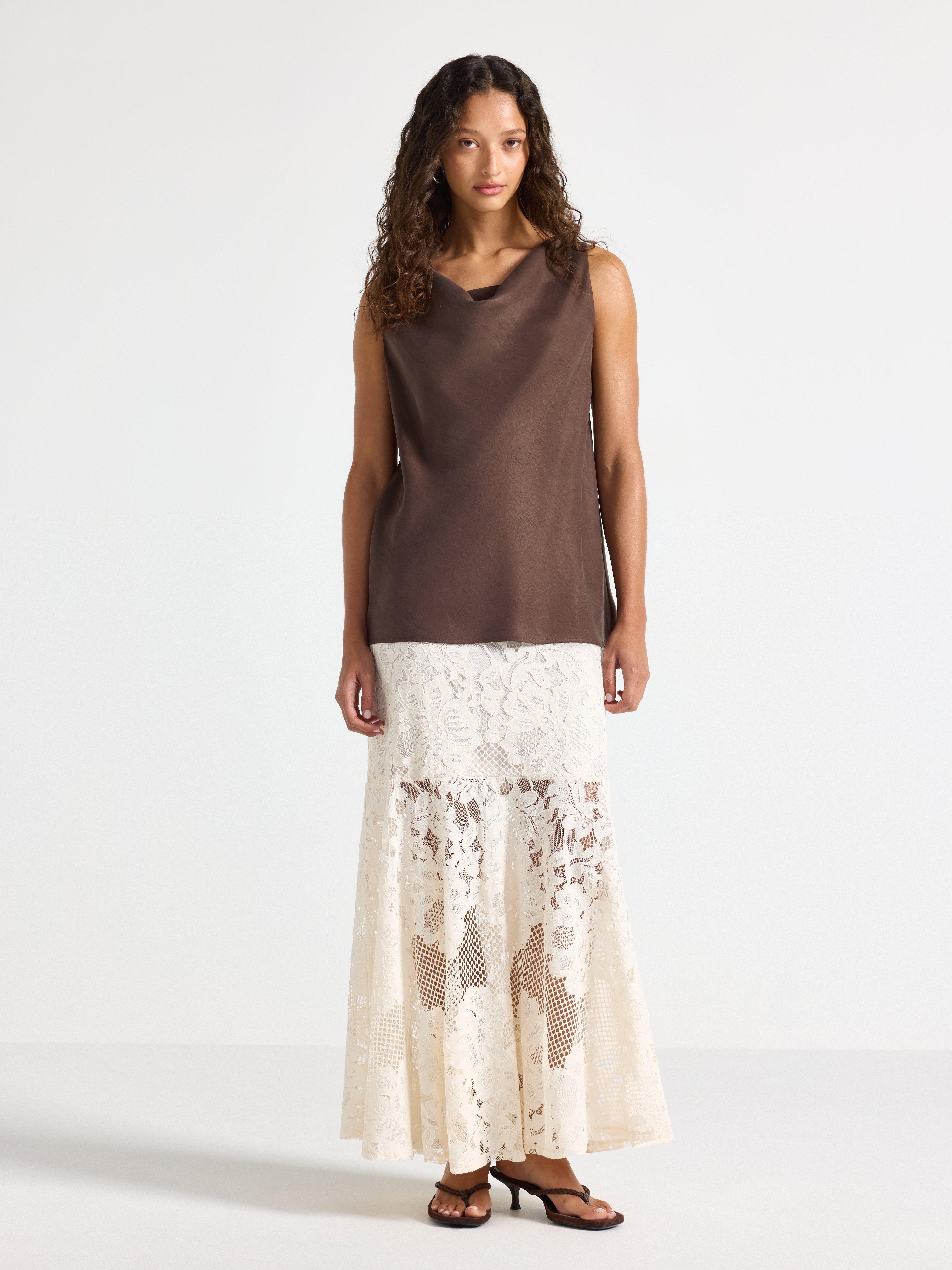 Maxi Skirt - Womens Wear - Beige
