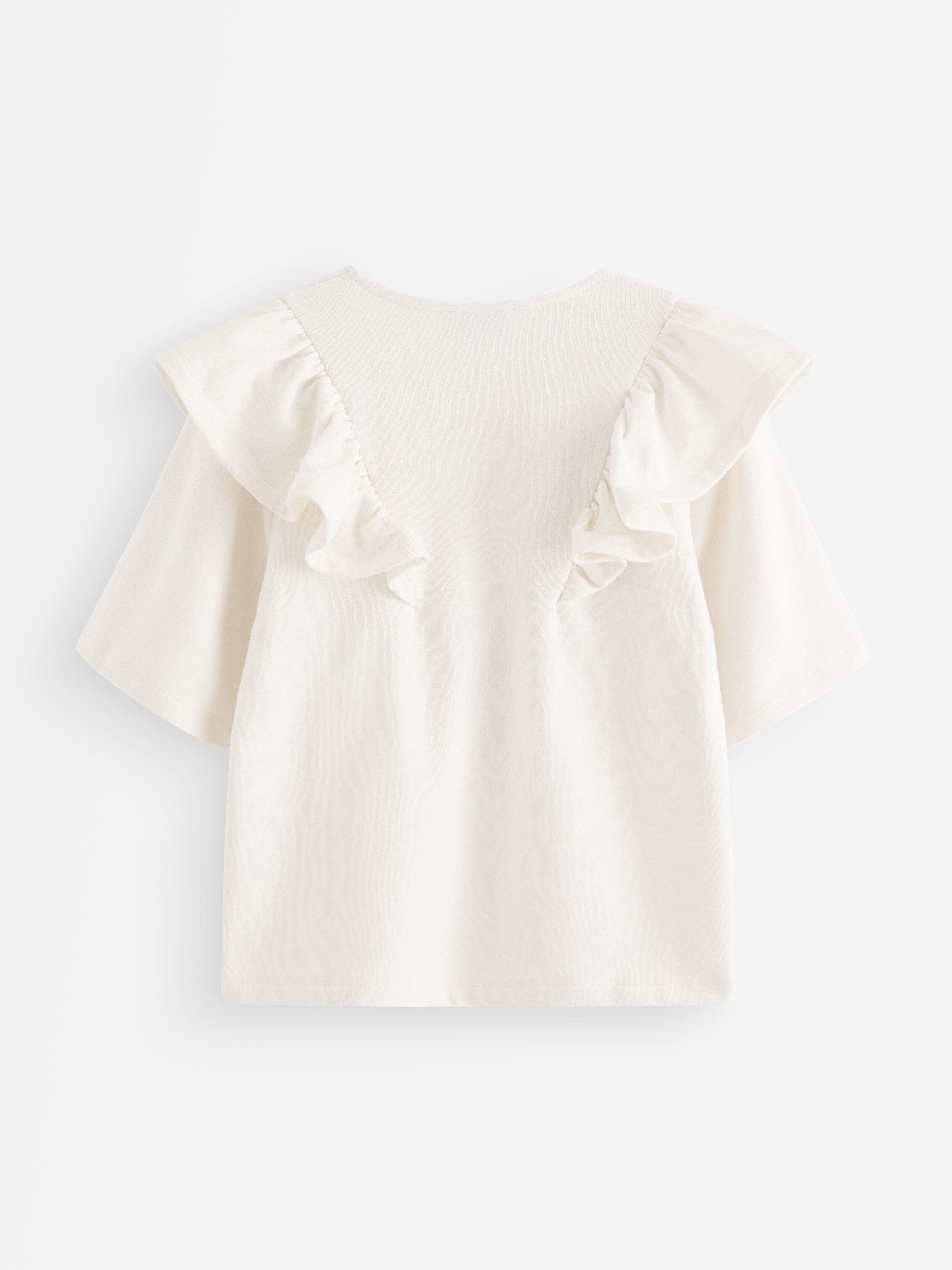 Short-sleeved sweatshirt with frill | Lindex