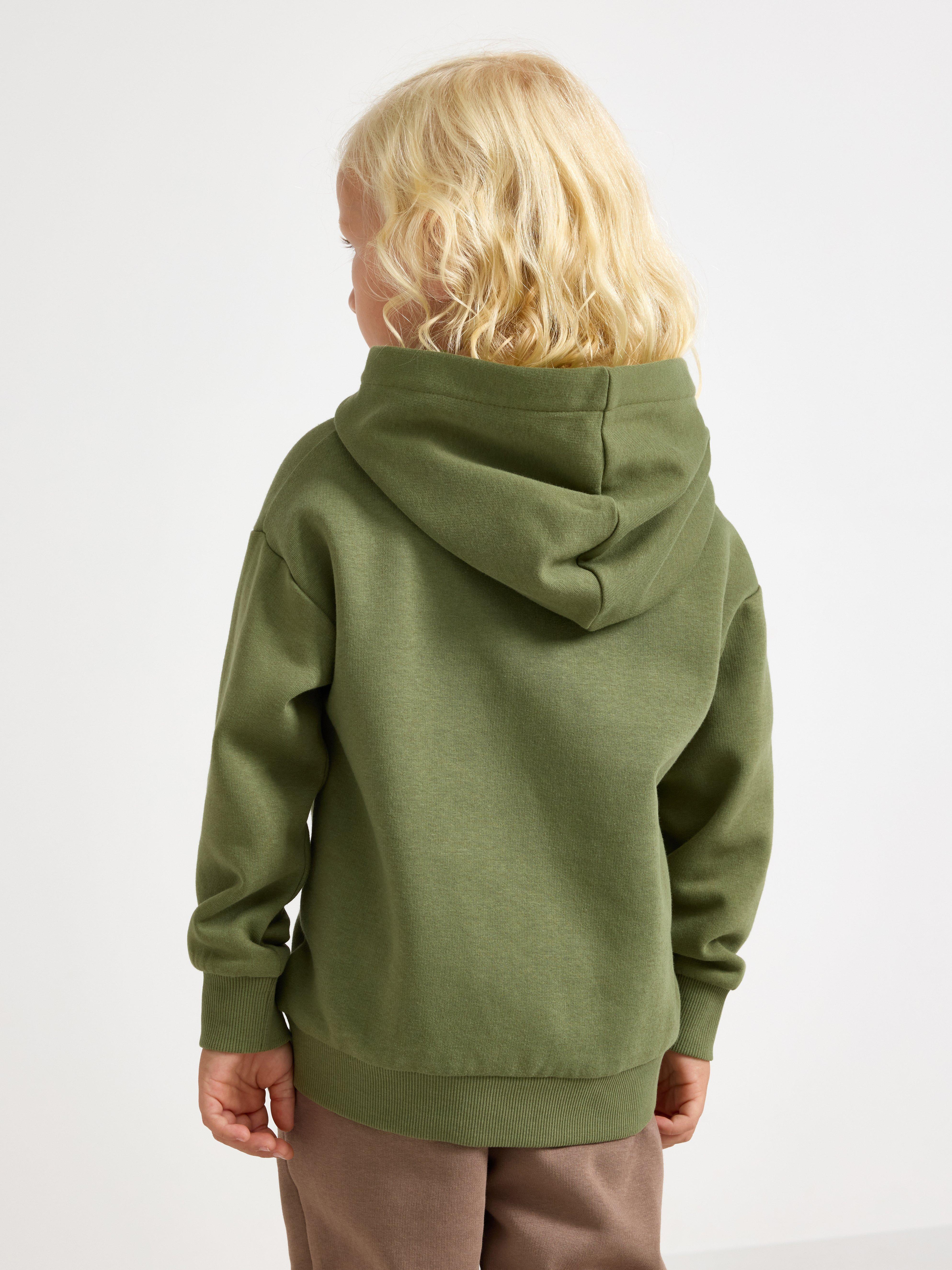 Sweatshirt med hætte - Børn - Lime