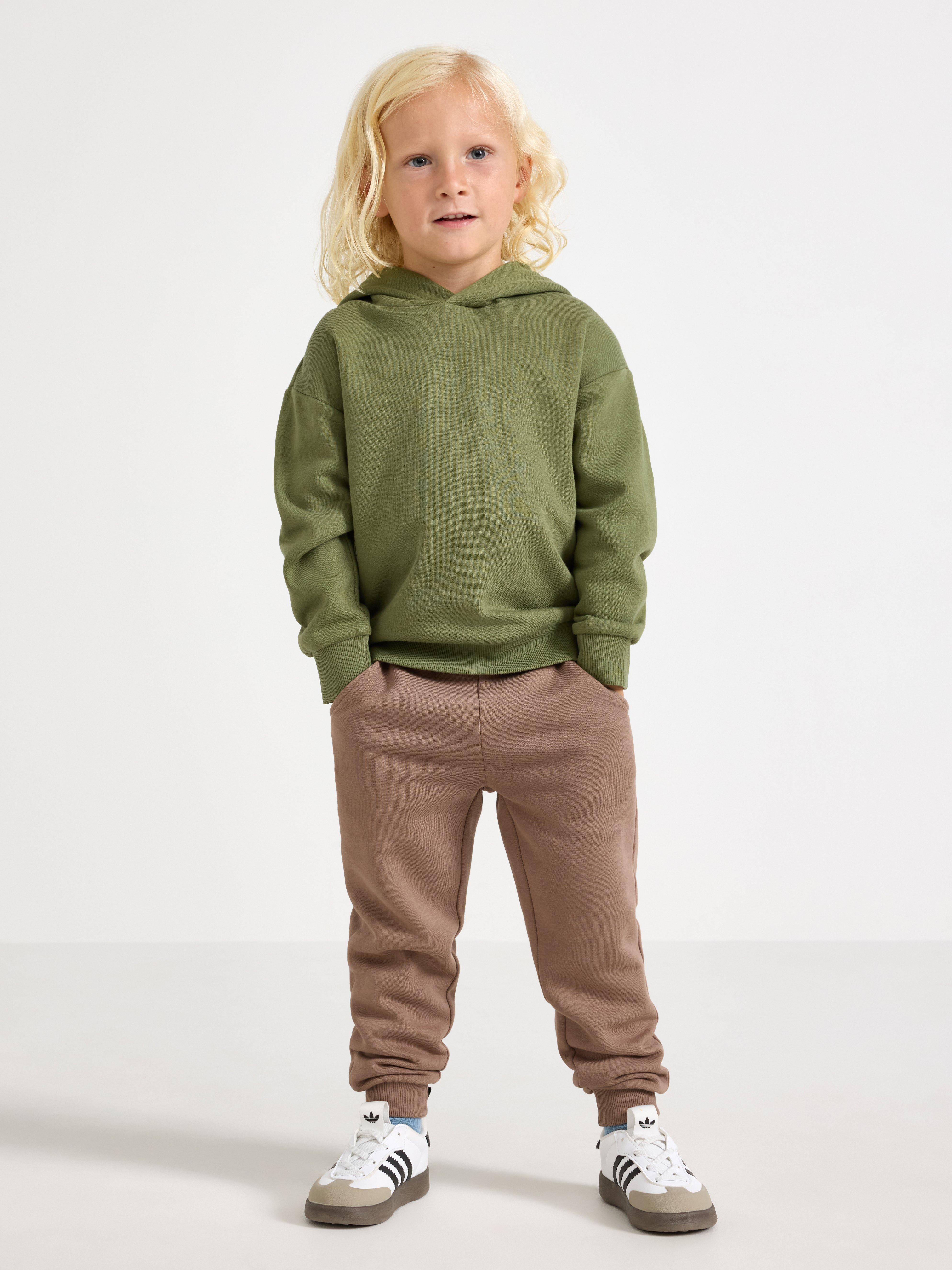 Sweatshirt med hætte - Børn - Lime