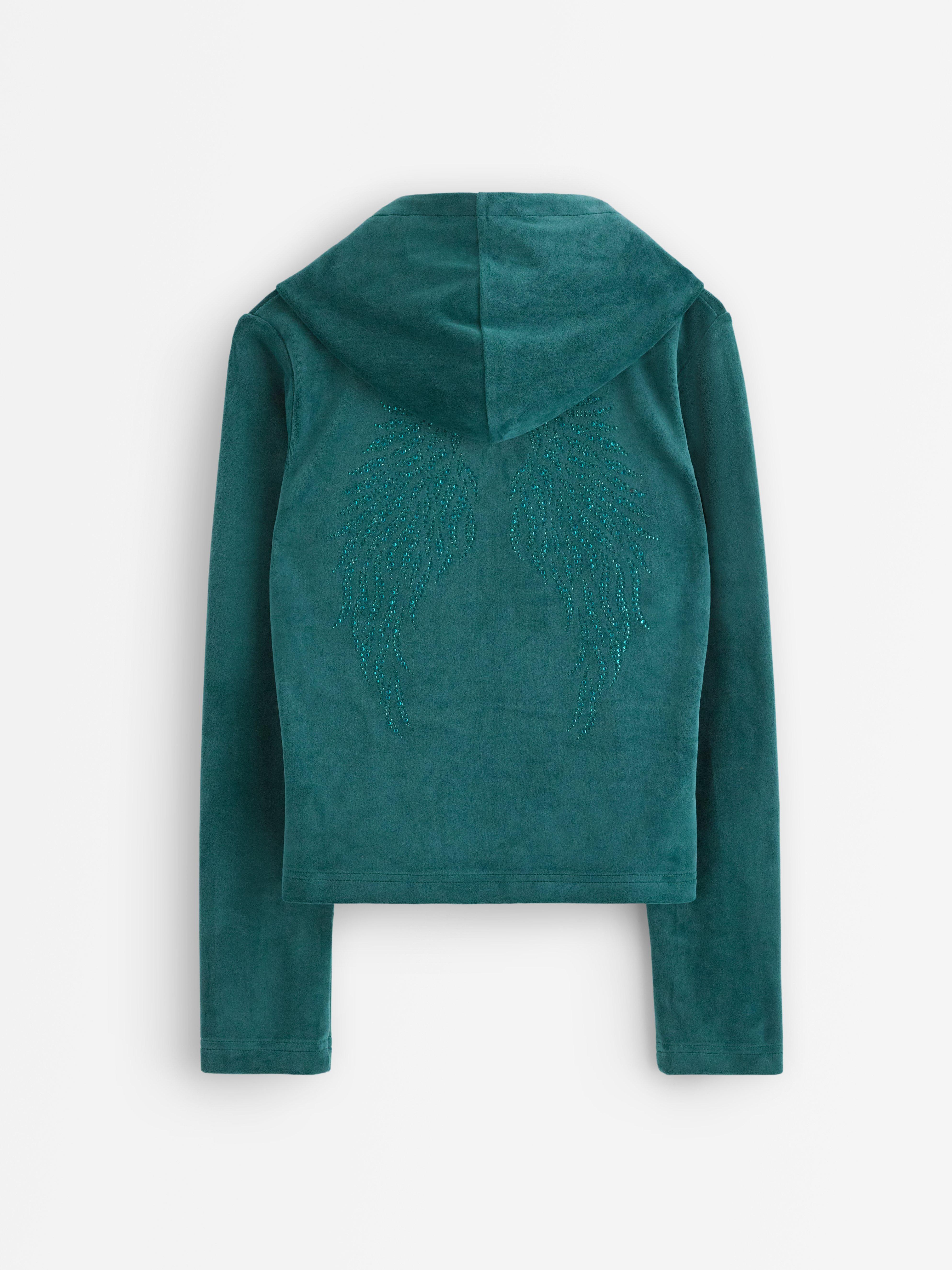 Sweatshirt med hætte - Børn - Turkis