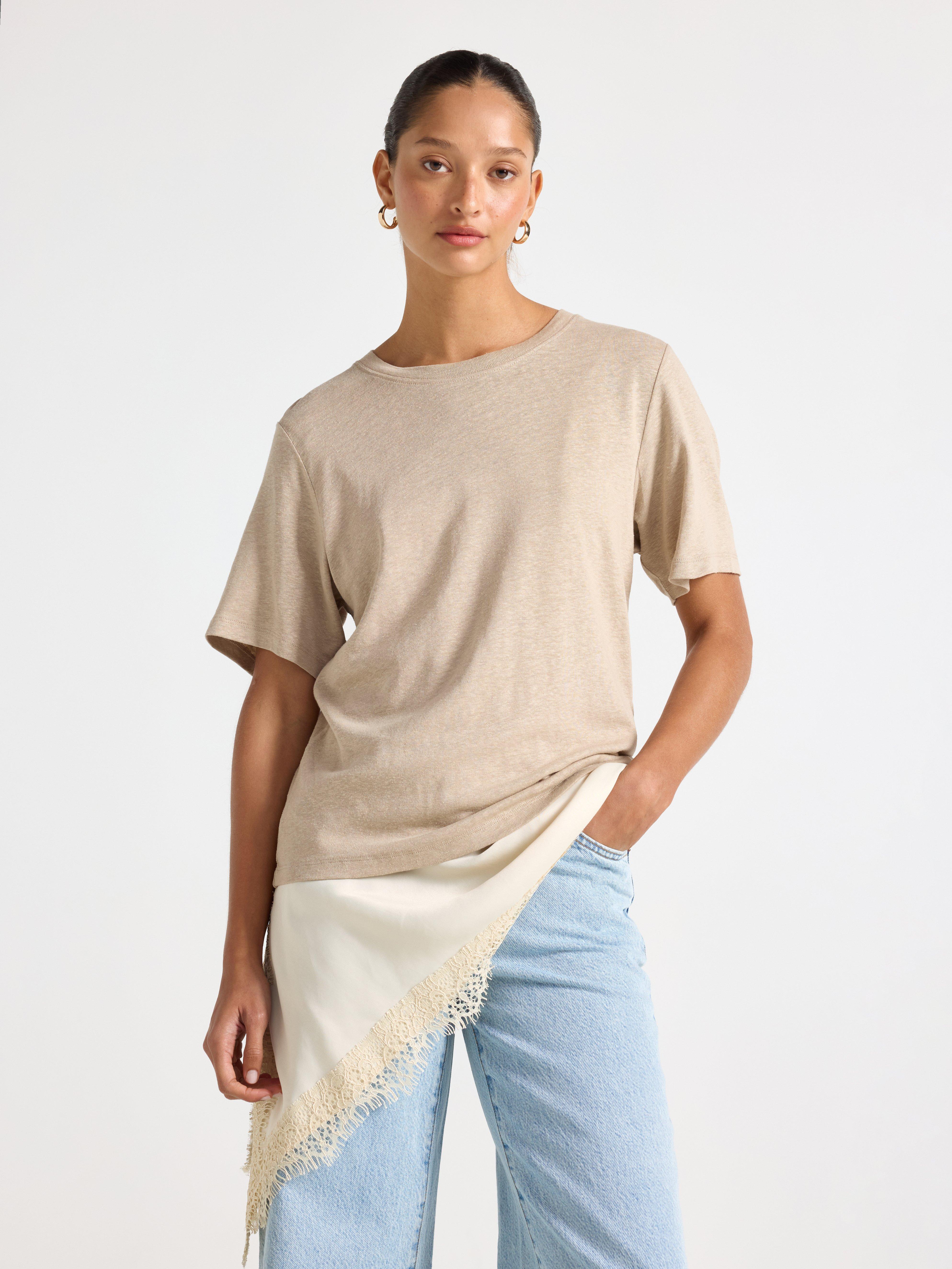 T-shirt - Dame - Beige