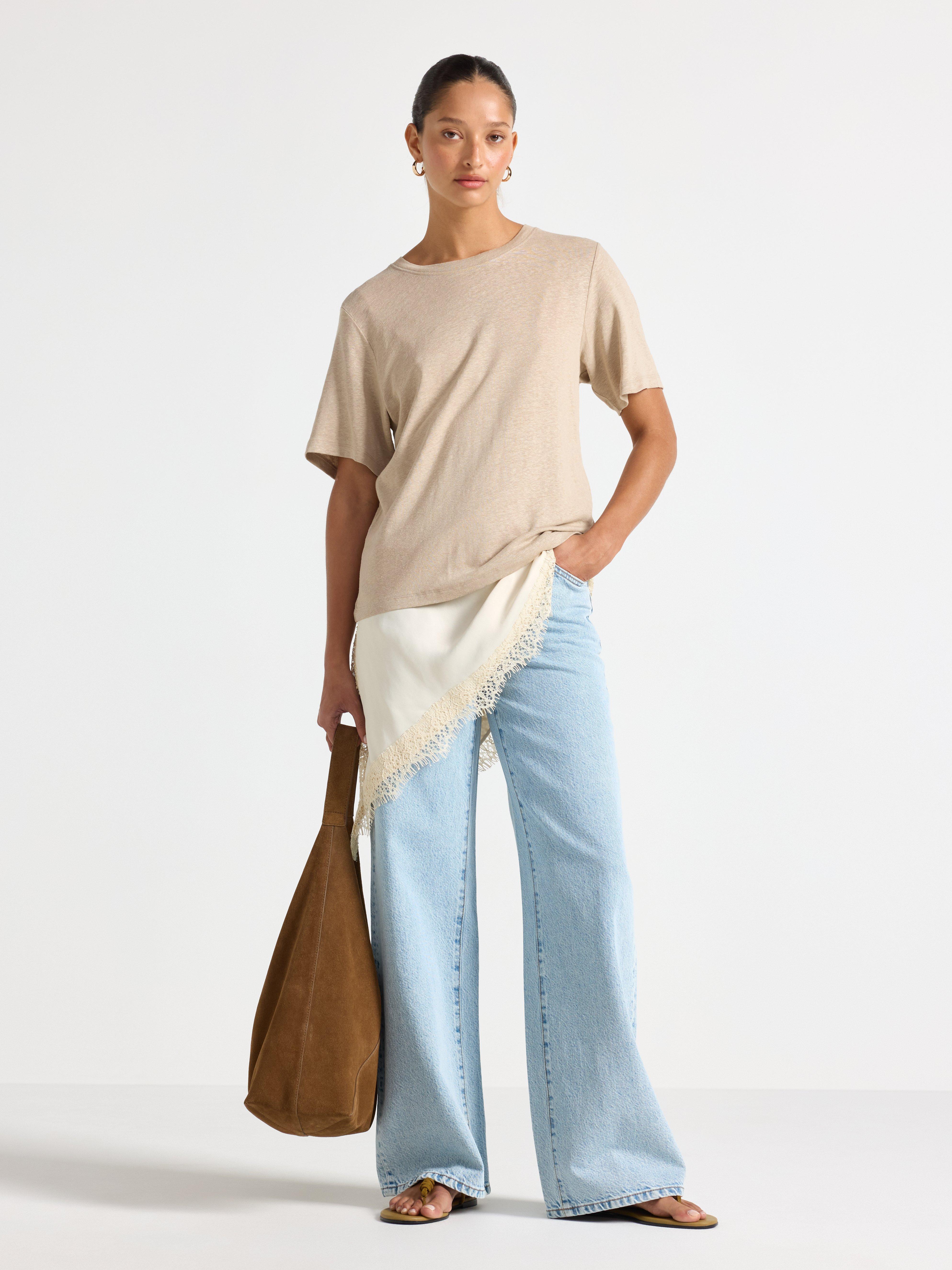 T-paita - Naiset - Beige