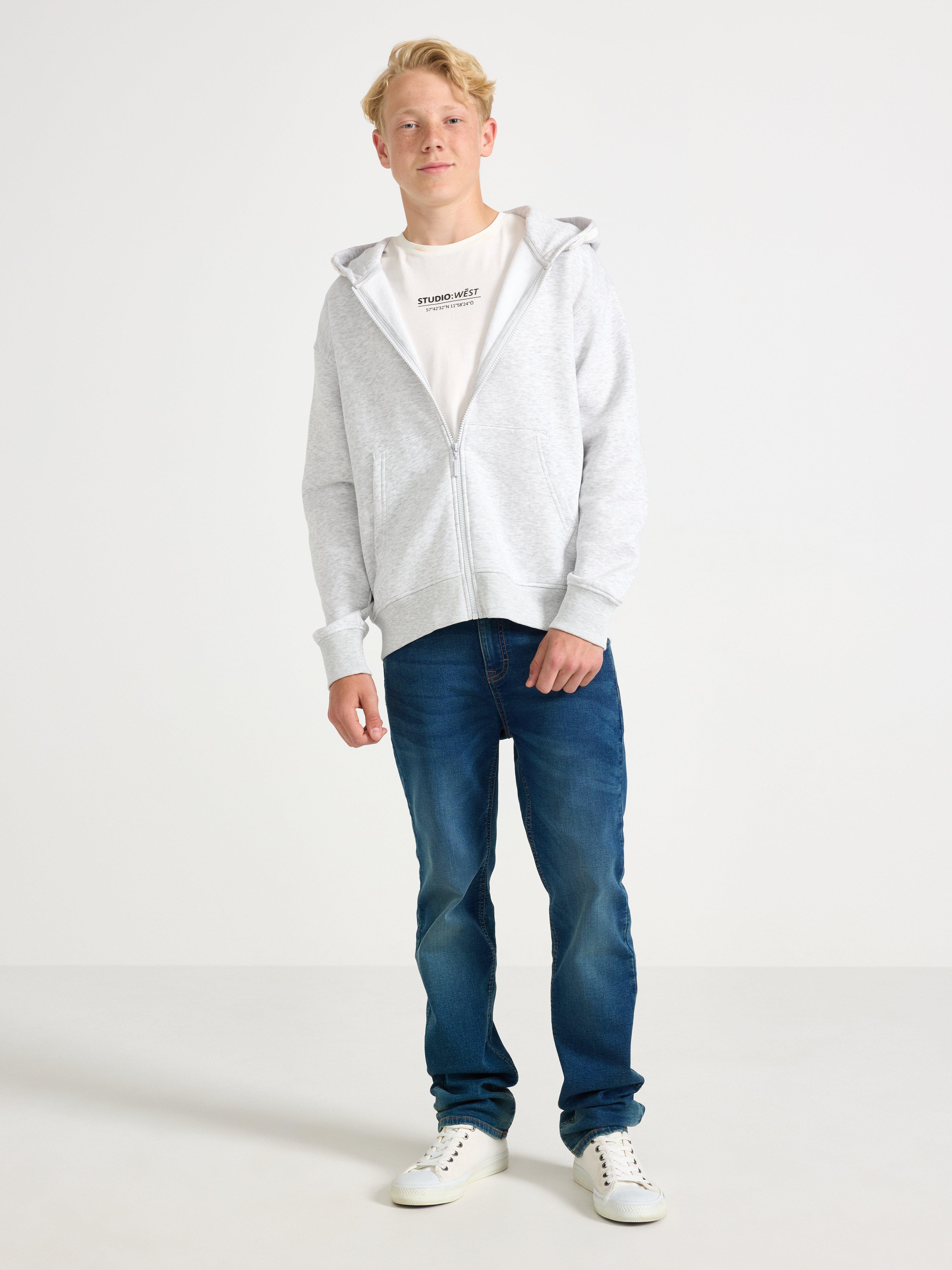 Sweatshirt med hætte - Børn - Grå