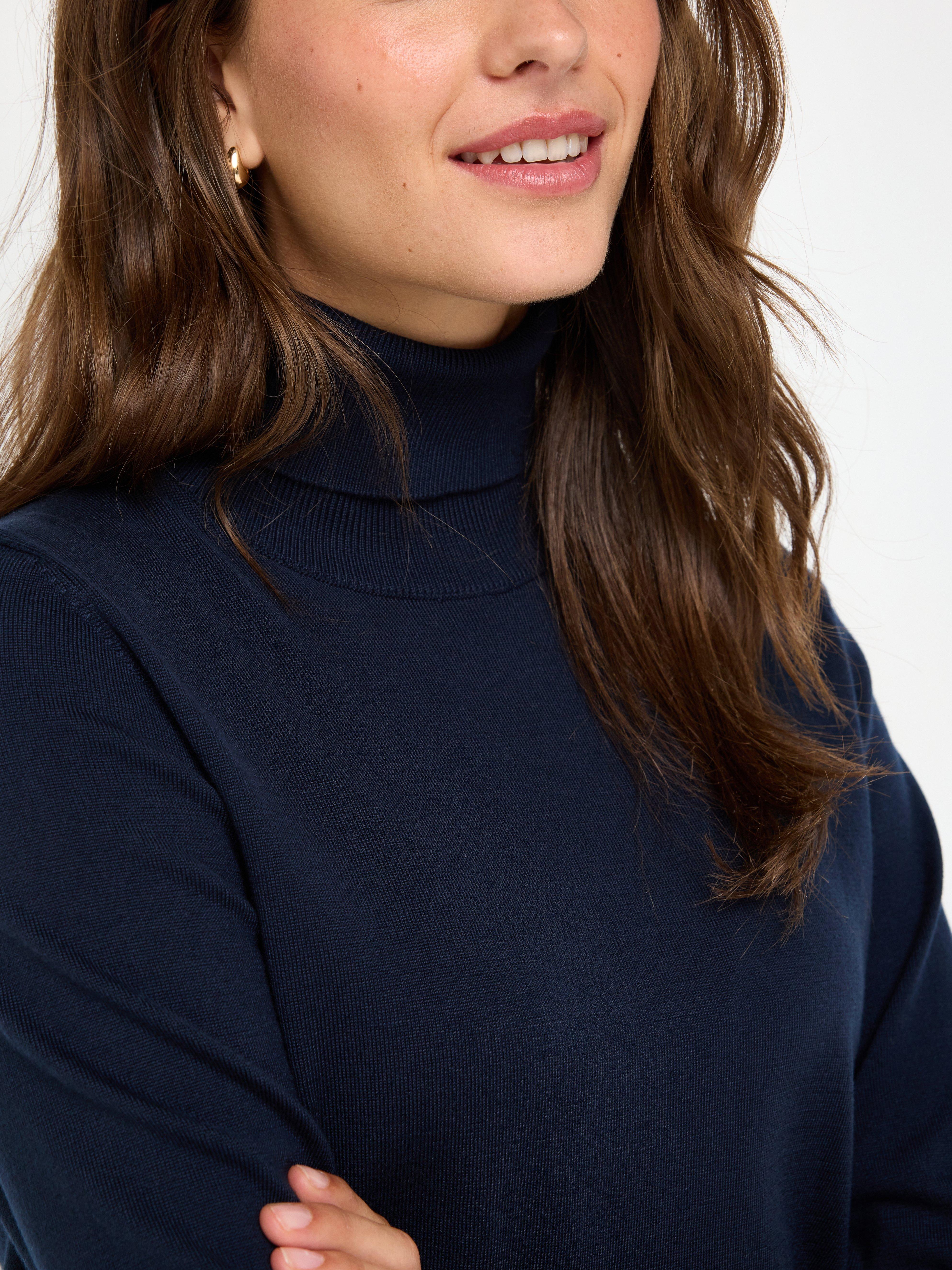 Turtle Neck Sweater - Womens Wear - Blue