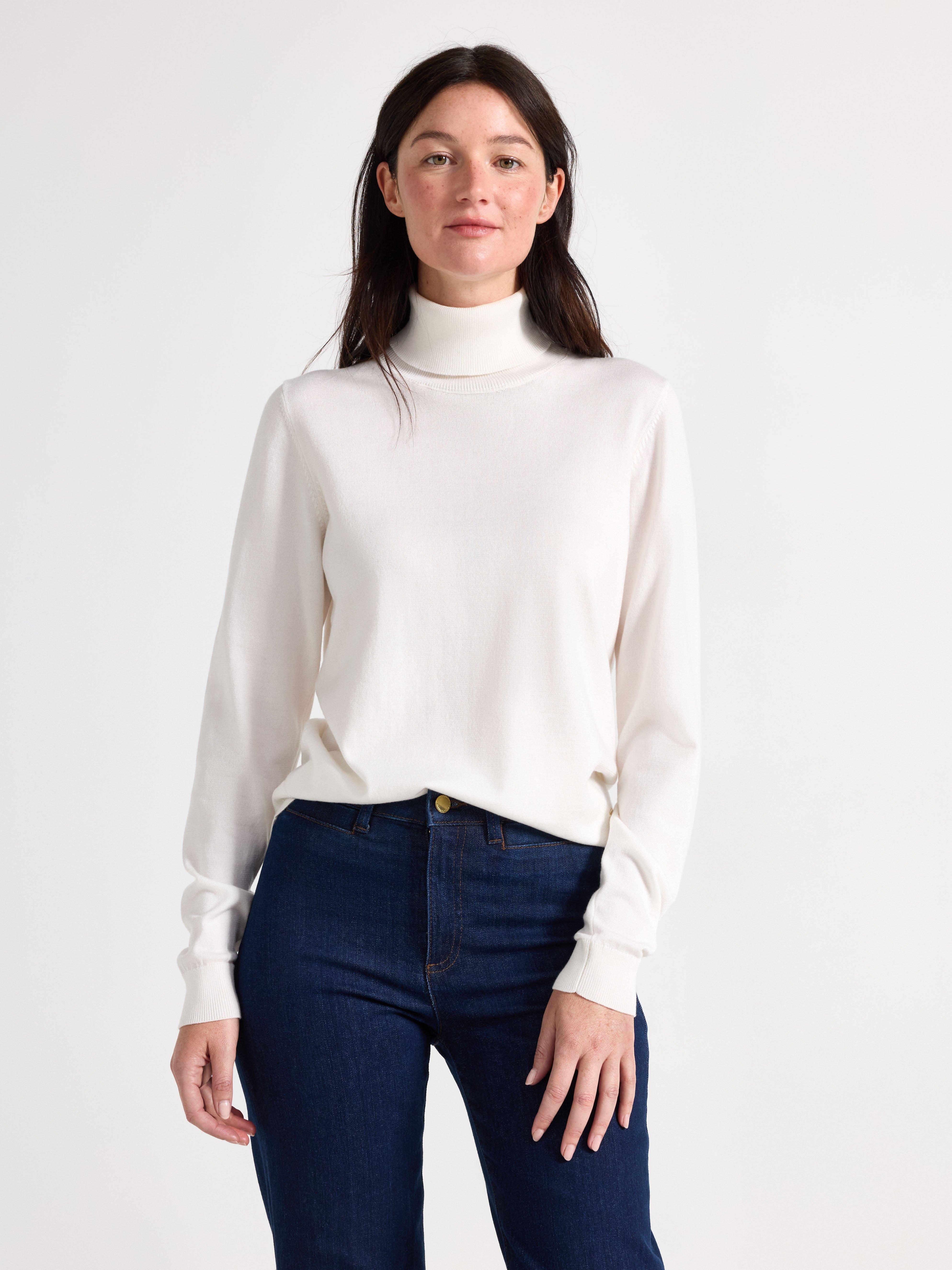 Turtle Neck Sweater - Womens Wear - White