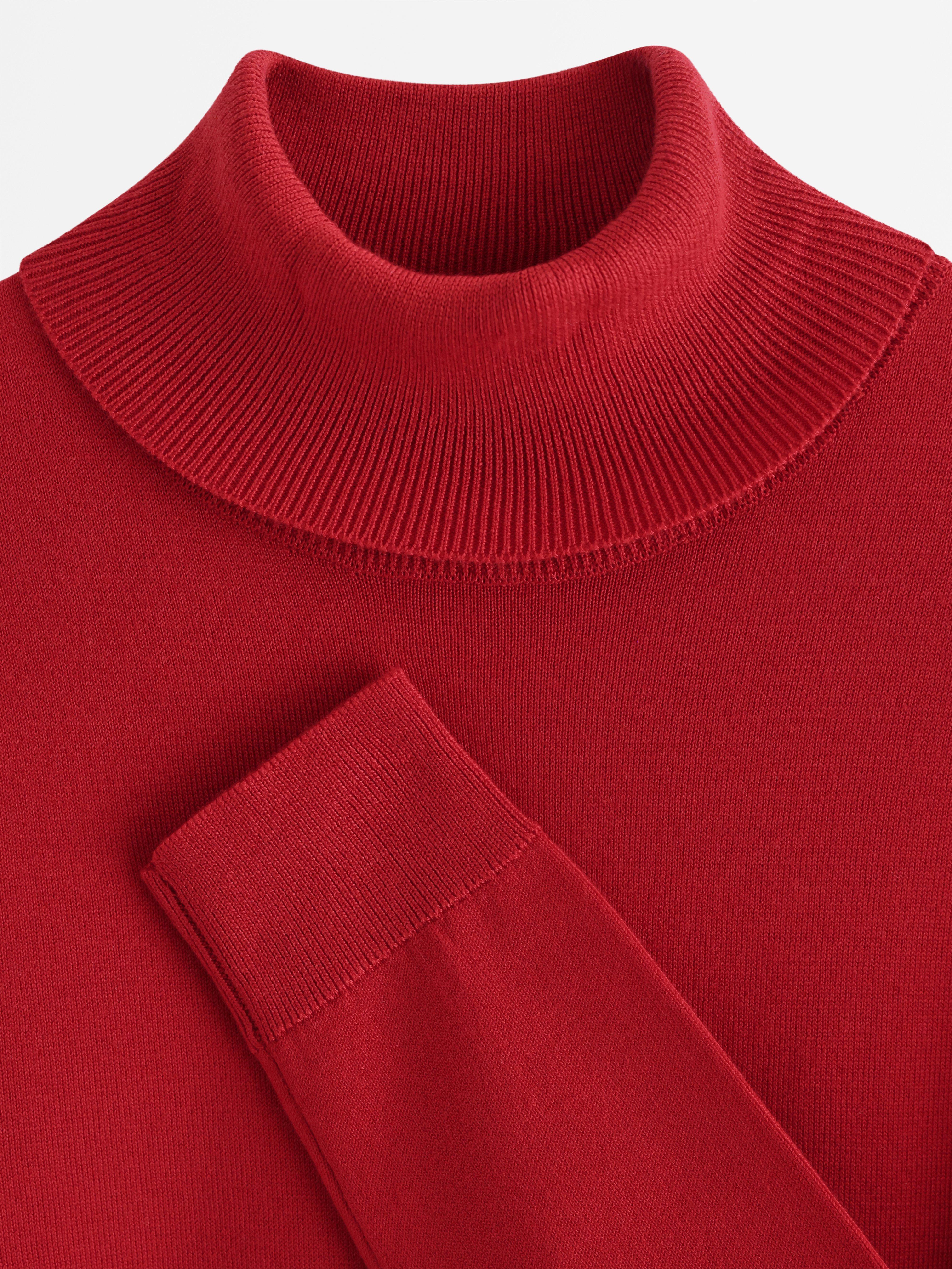 Turtle Neck Sweater - Womens Wear - Red