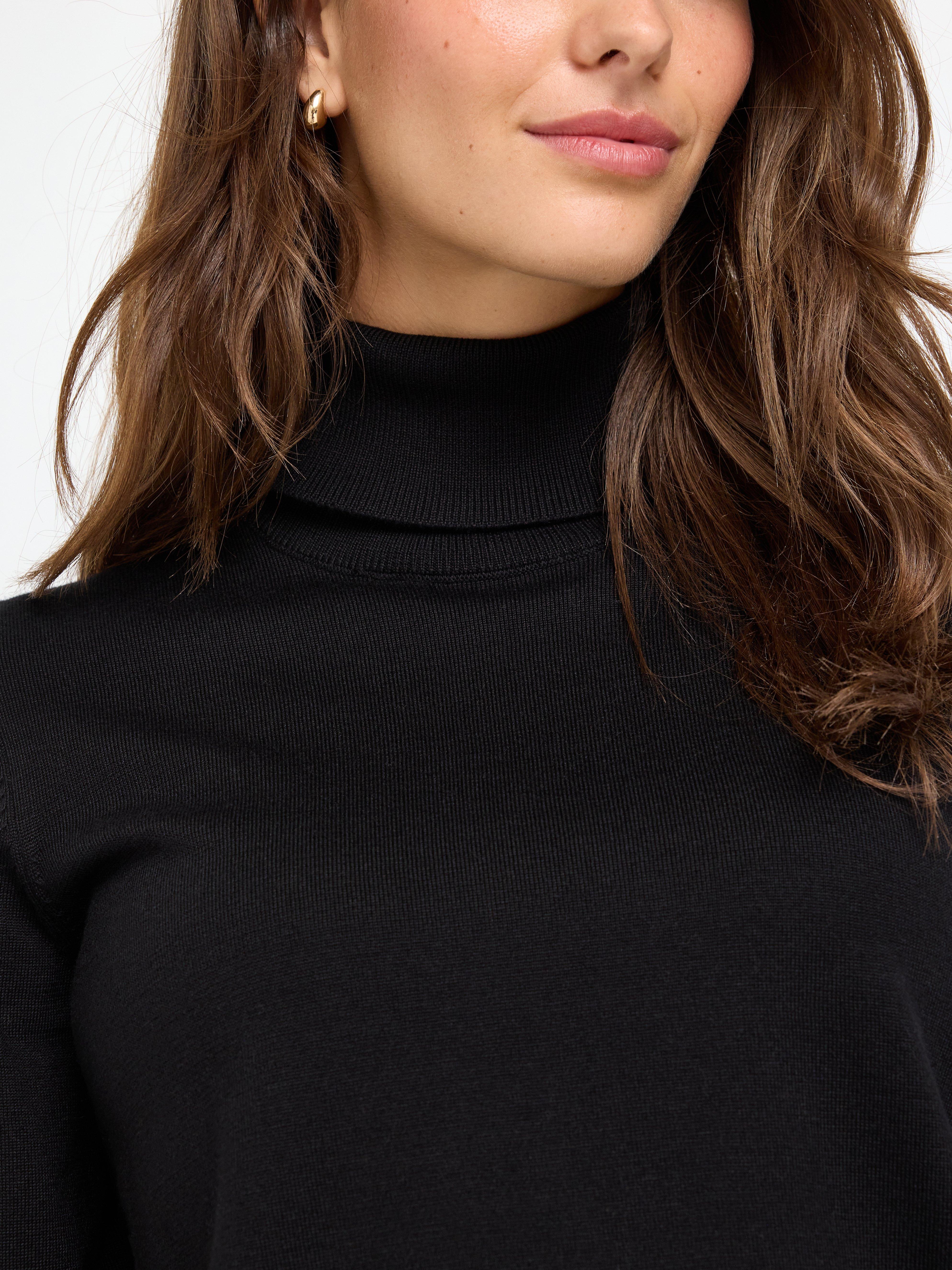 Turtle Neck Sweater -  - Black