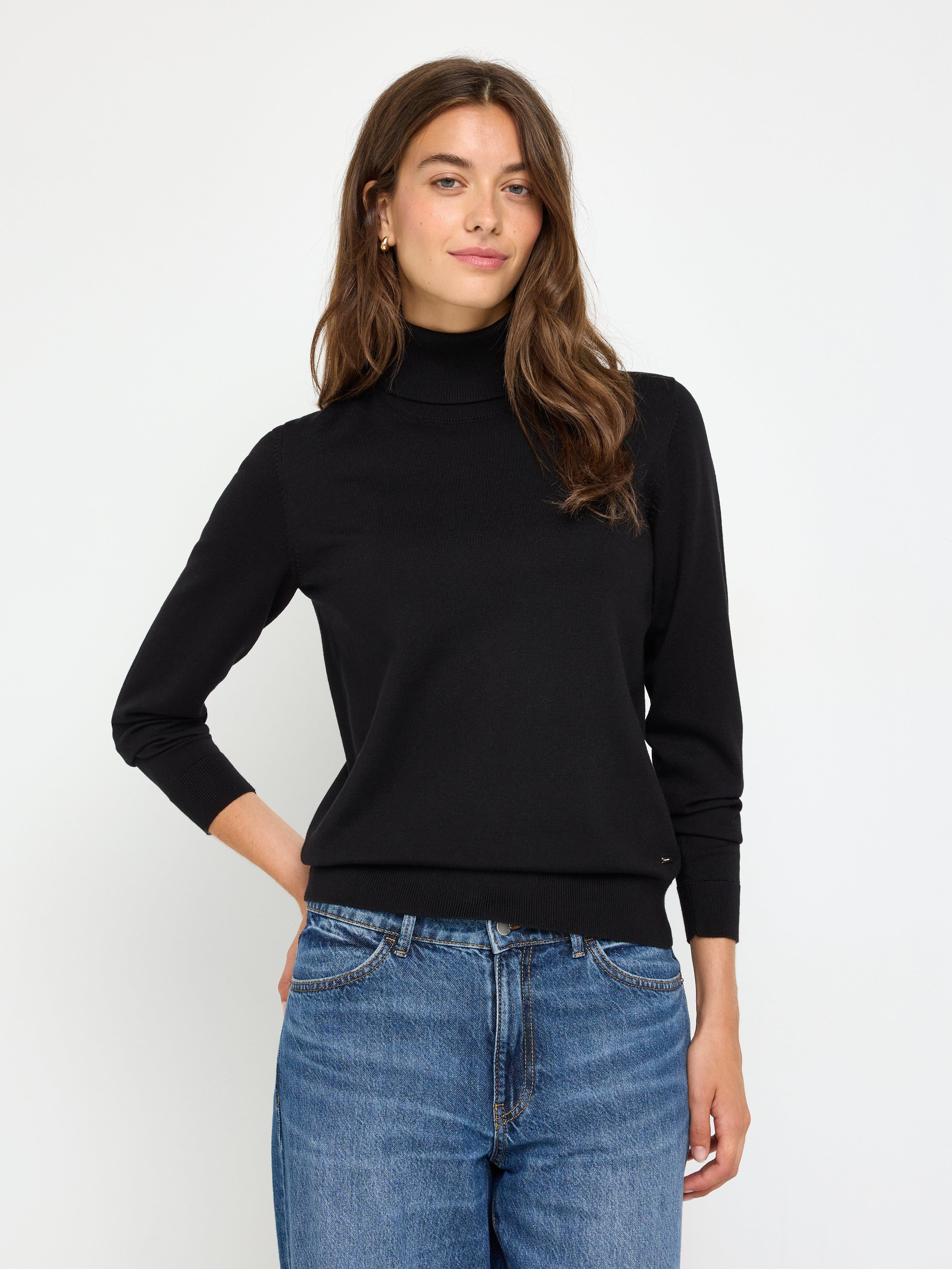 Turtle Neck Sweater -  - Black
