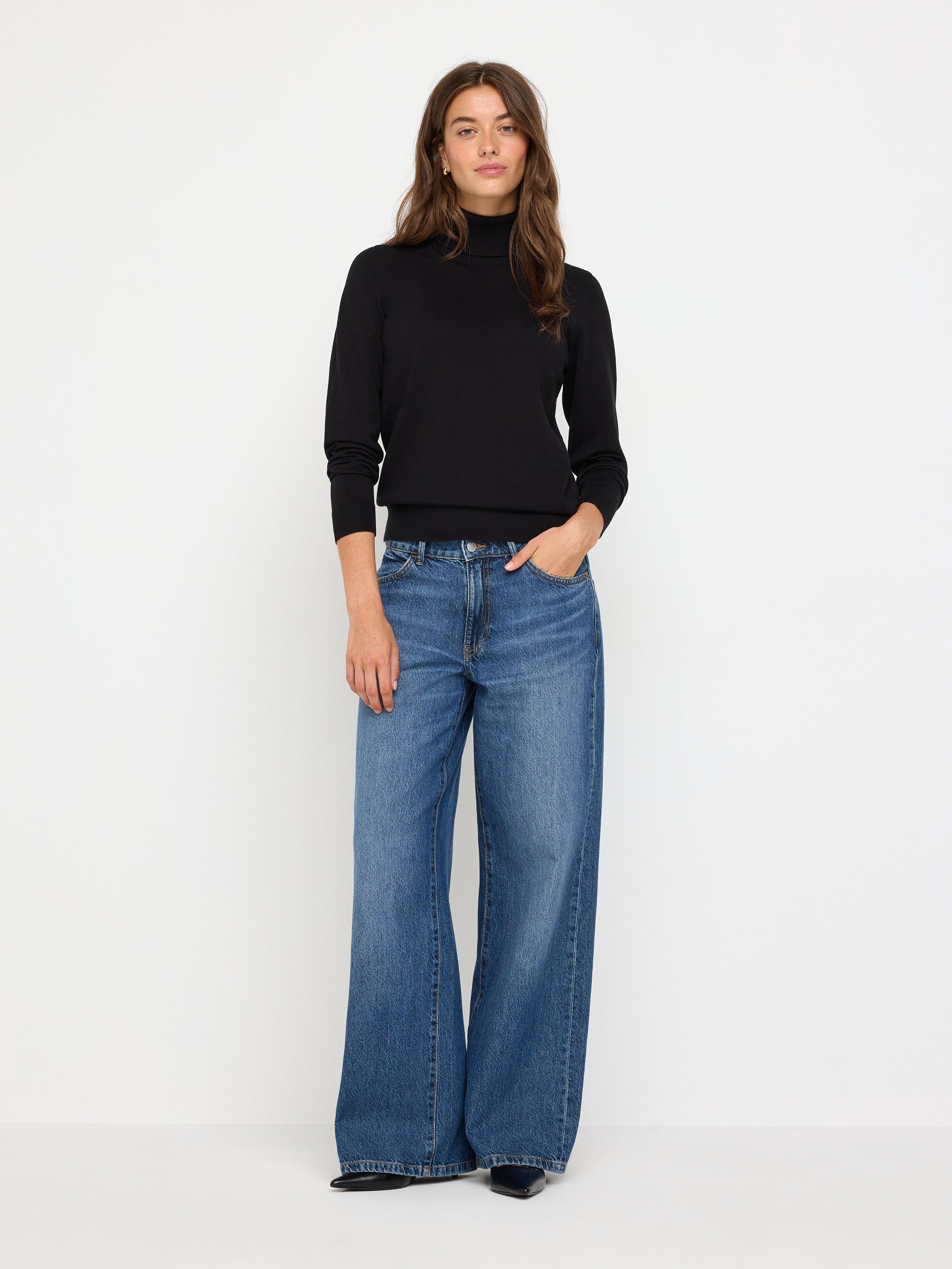 Turtle Neck Sweater -  - Black