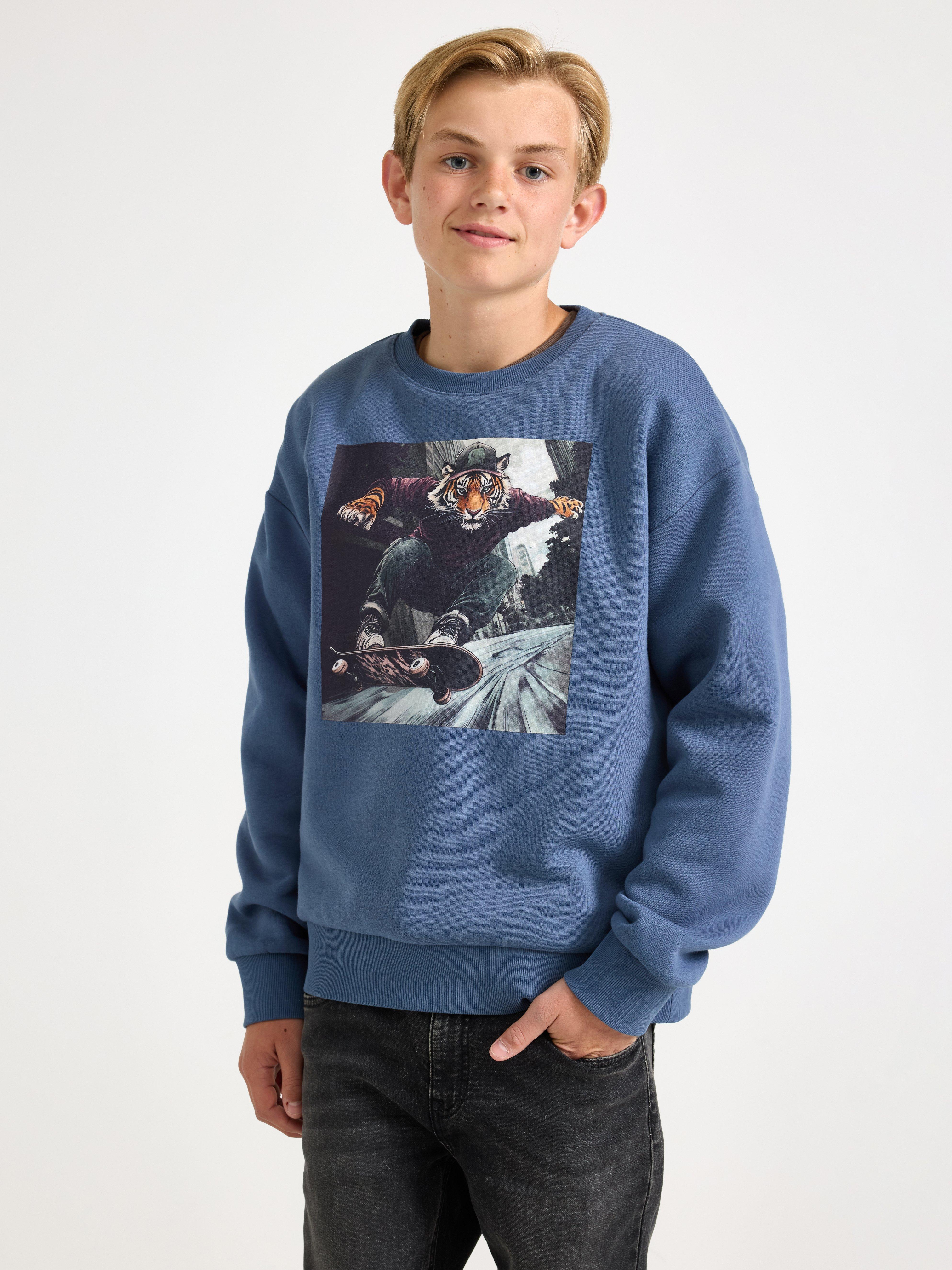 Sweatshirt - Børn - Blå