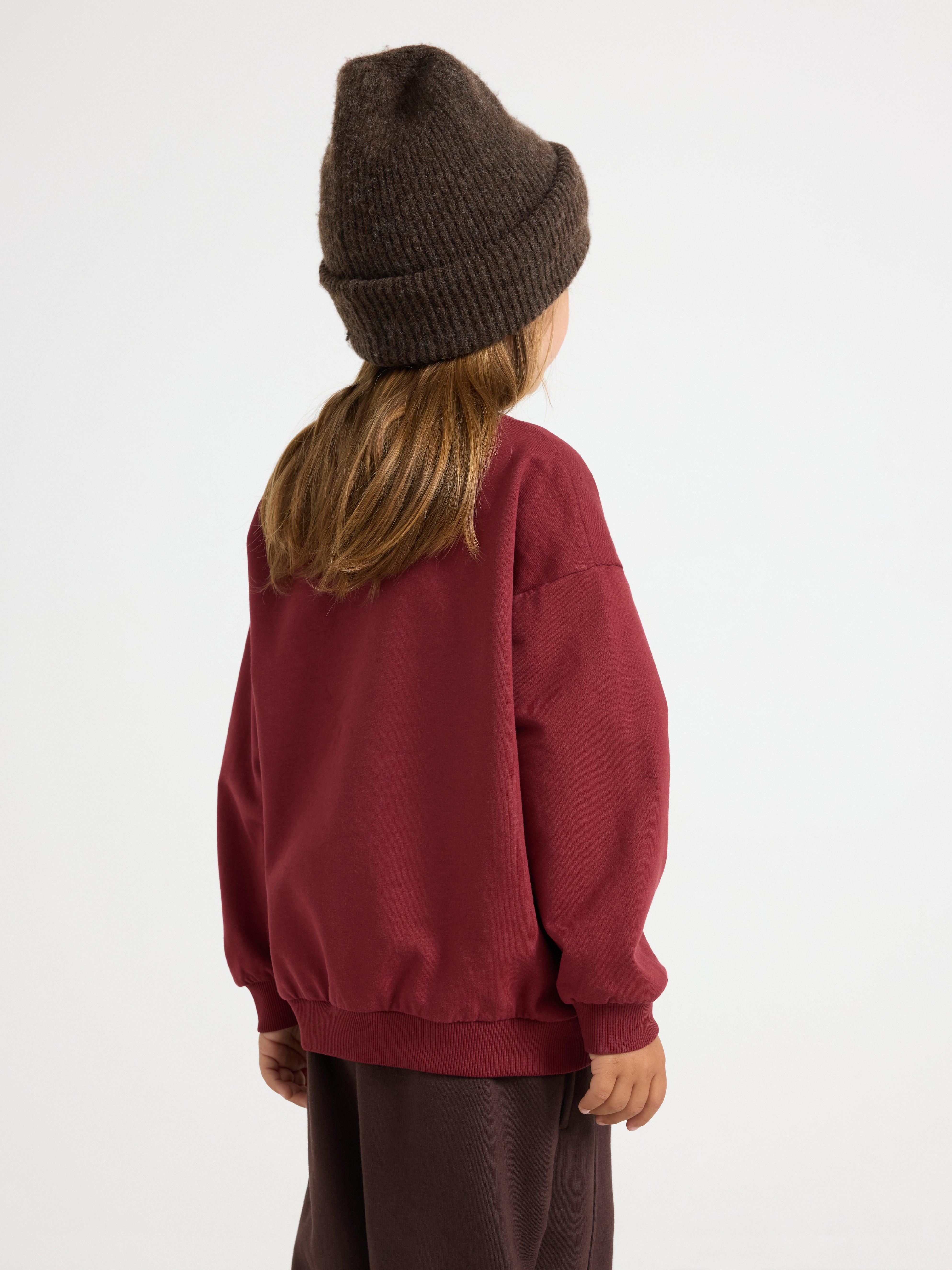 Sweatshirt - Barn - Röd