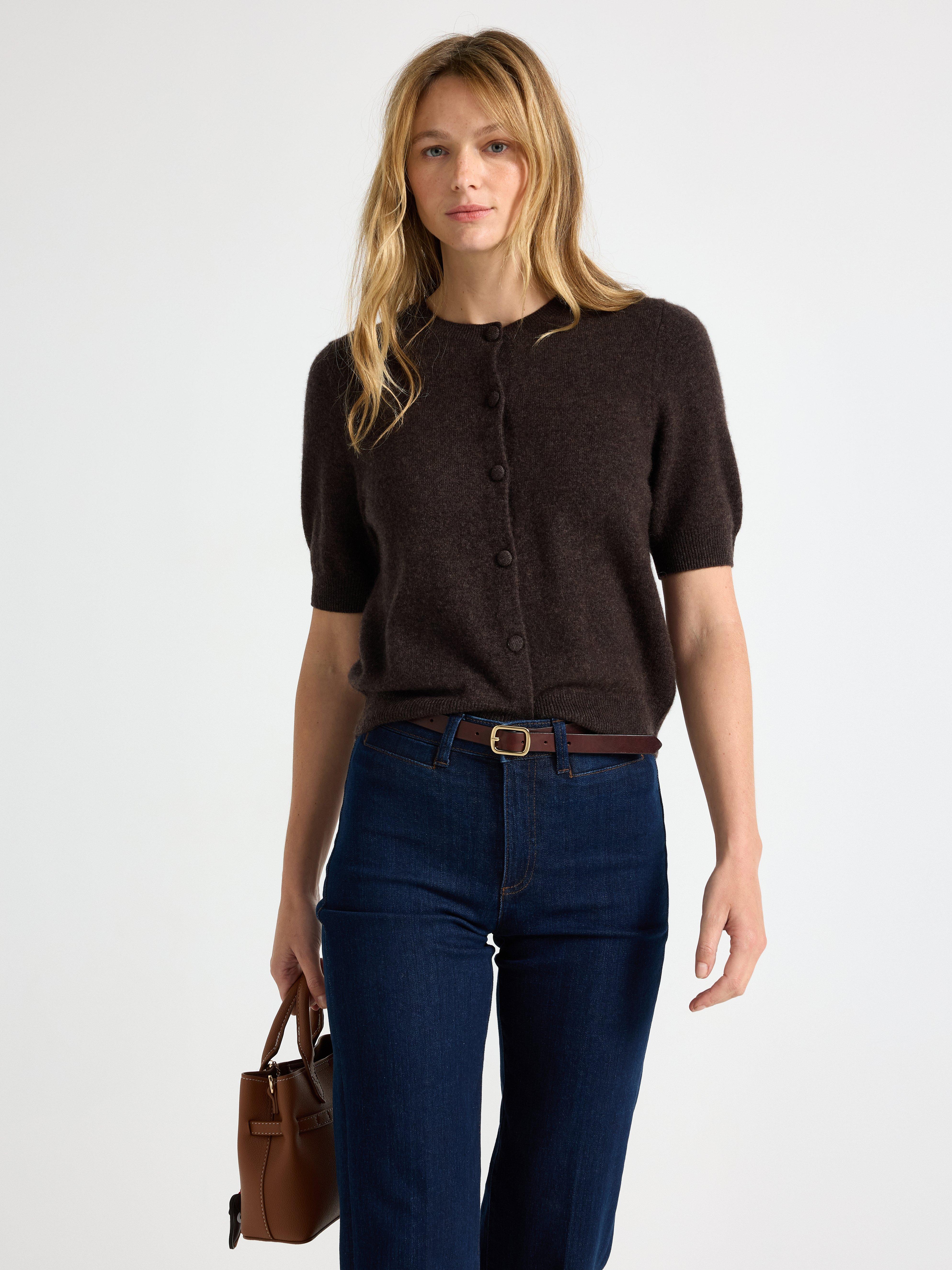 Cardigan - Dame - Brun
