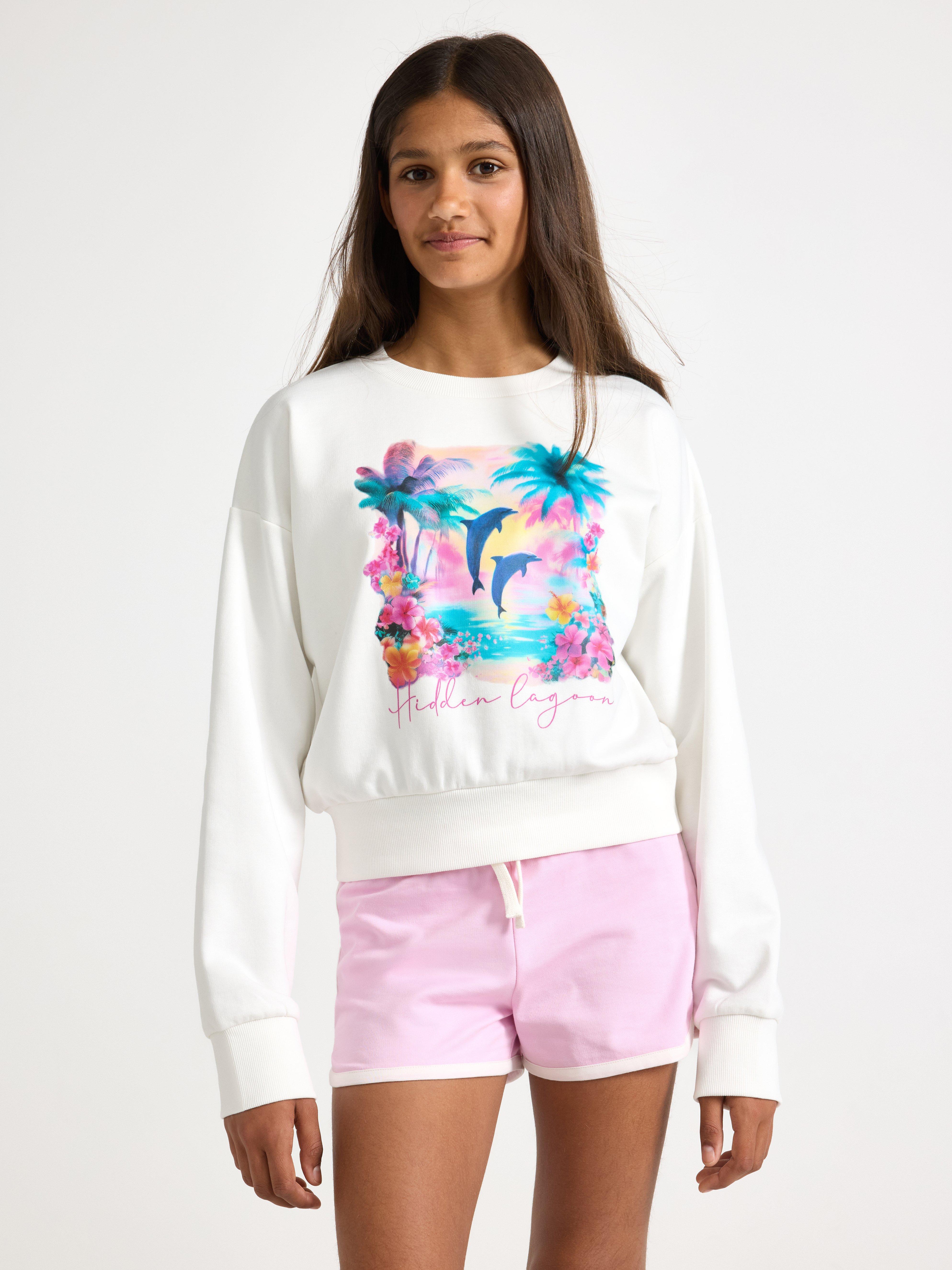 Sweatshirt - Barn - Vit