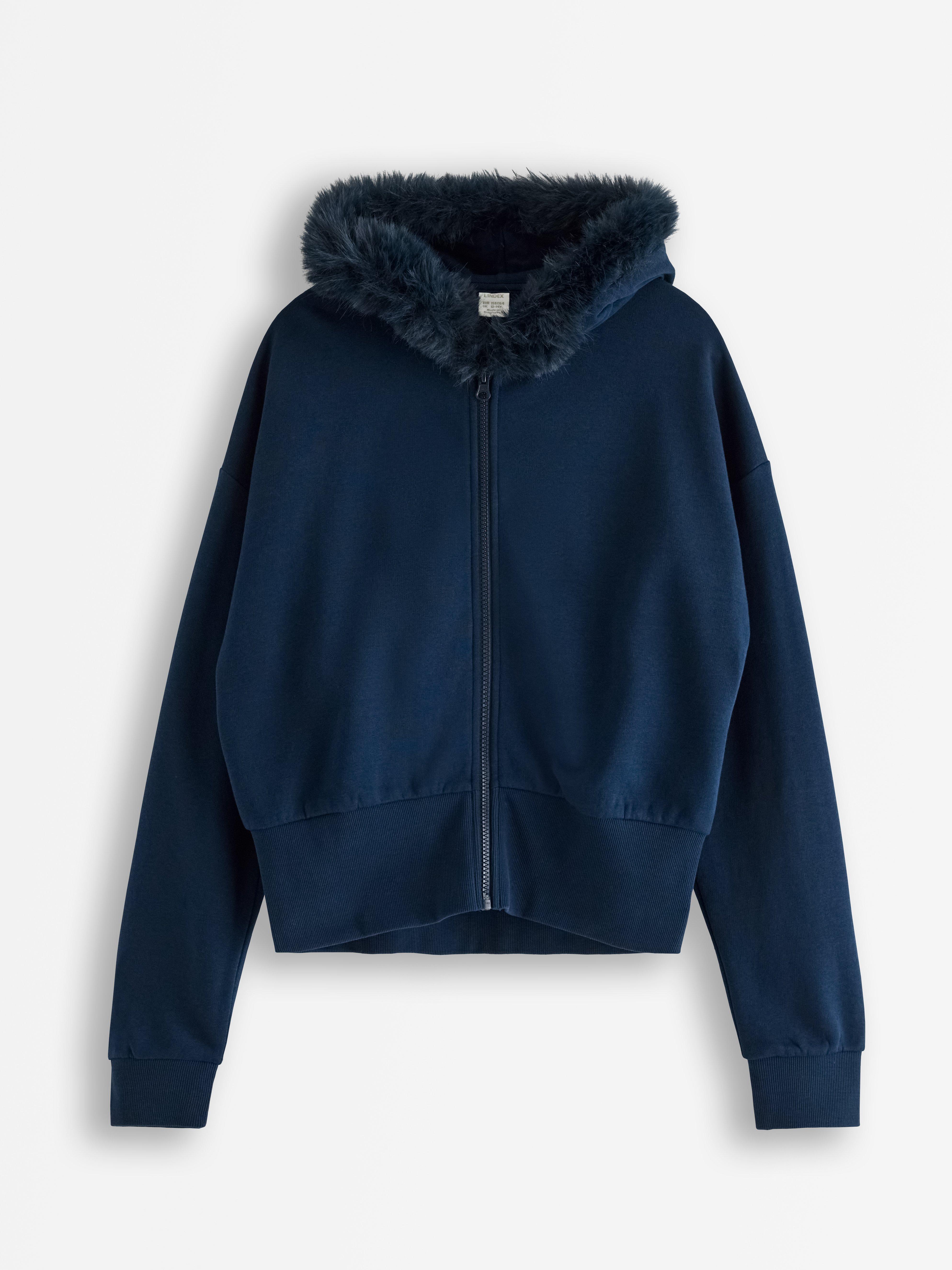 Sweatshirt med hætte - Børn - Blå