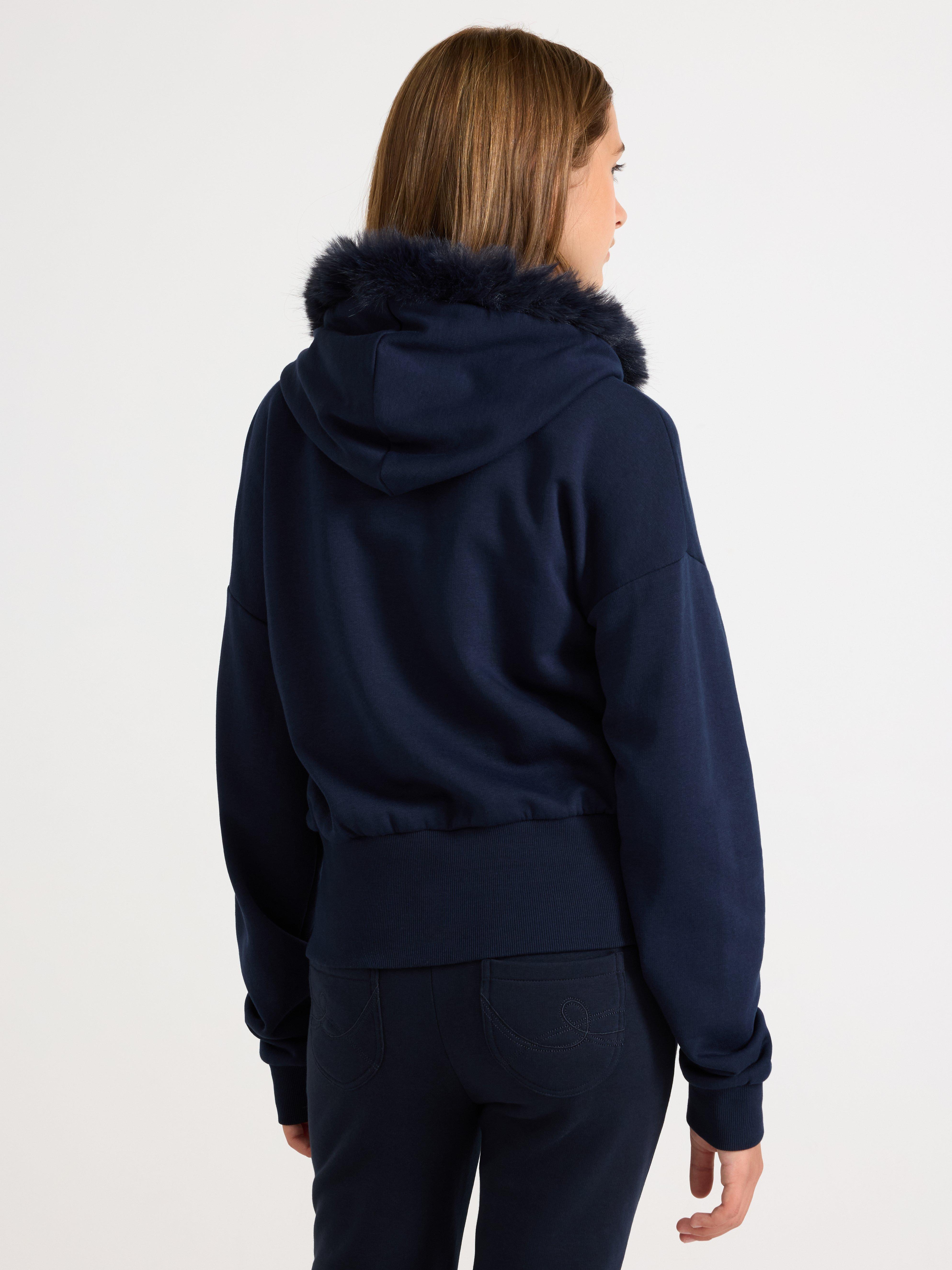 Sweatshirt med hætte - Børn - Blå