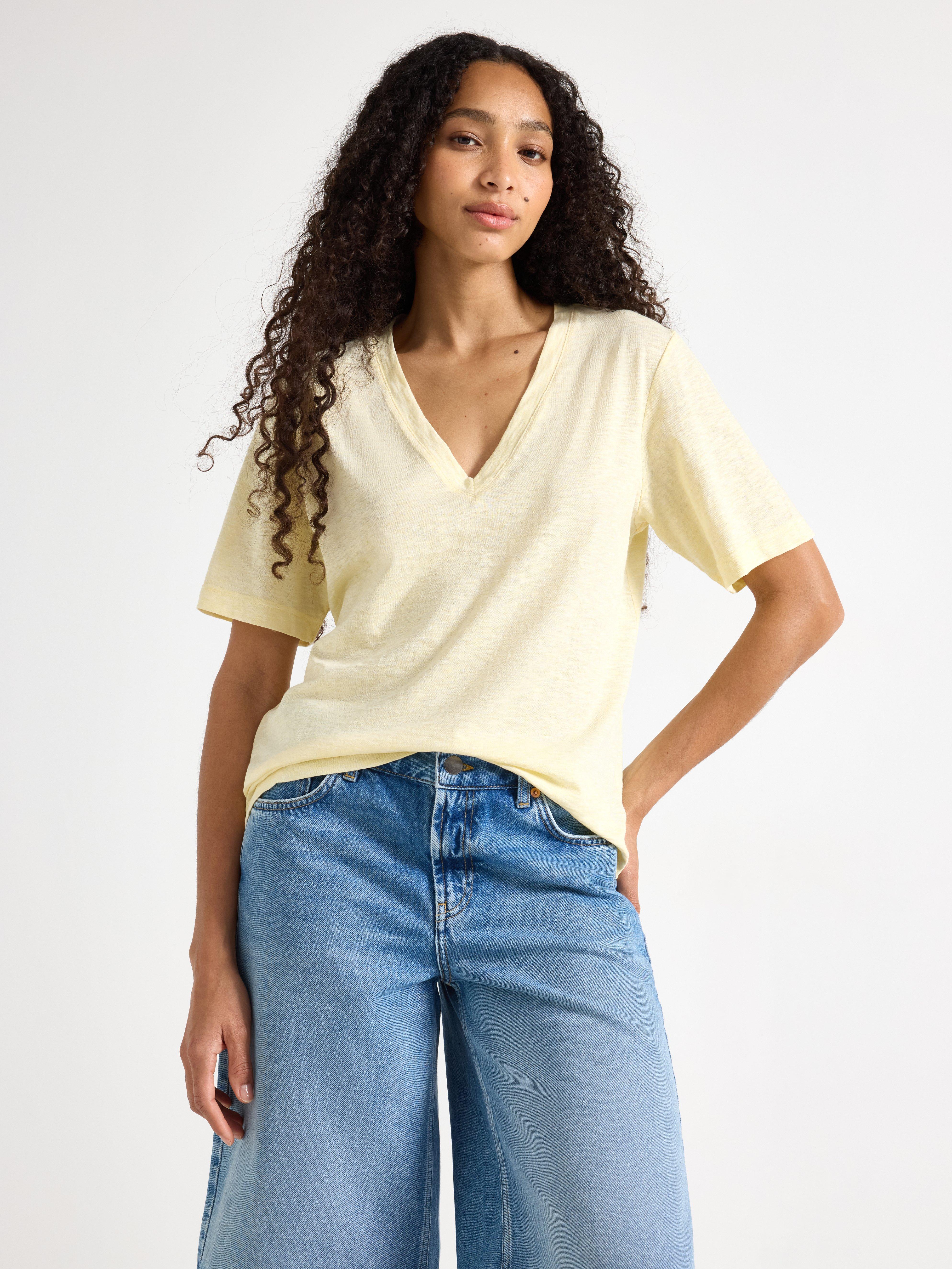 T-shirt - Dame - Gul