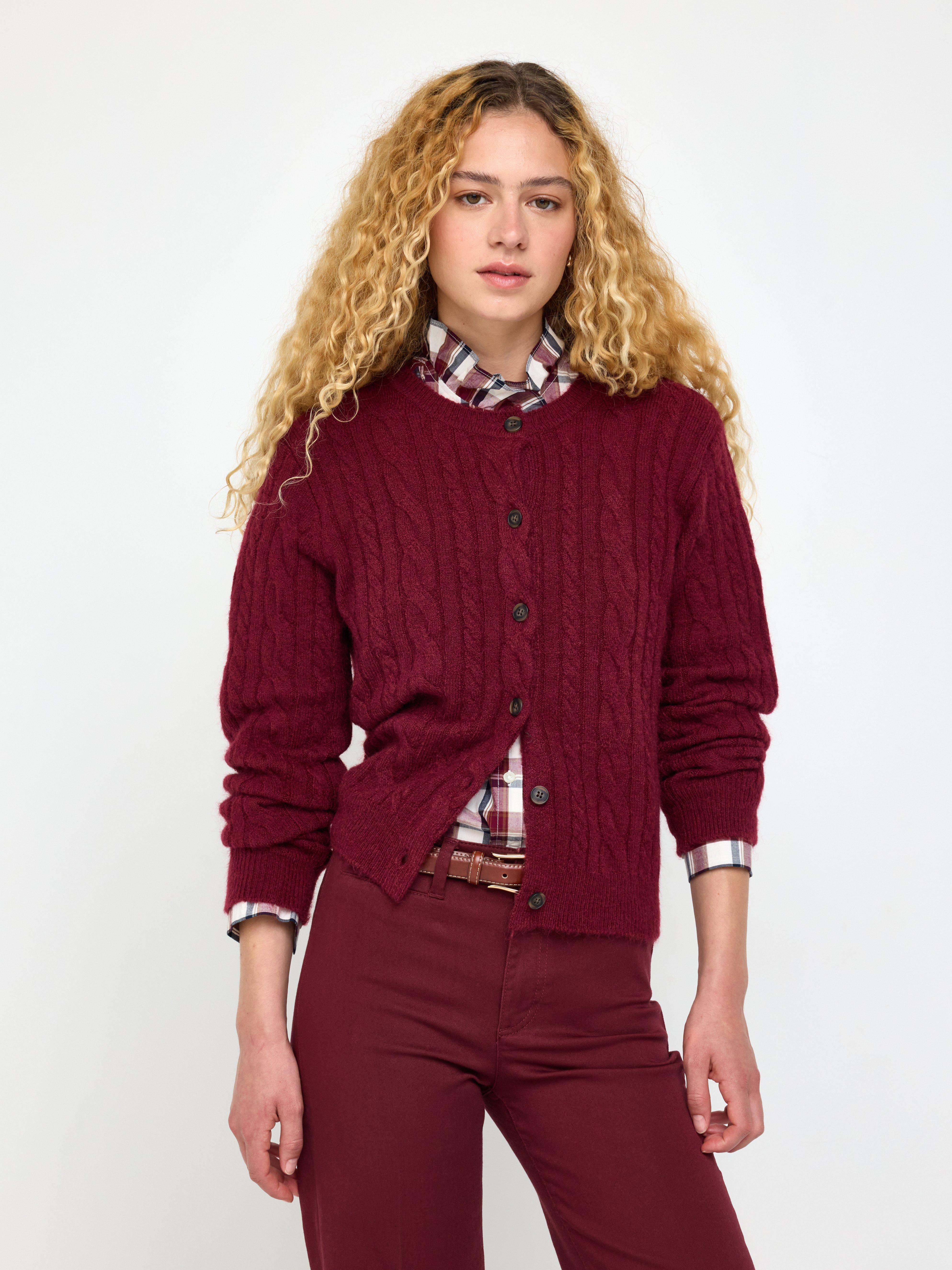 Cardigan - Dame - Rød