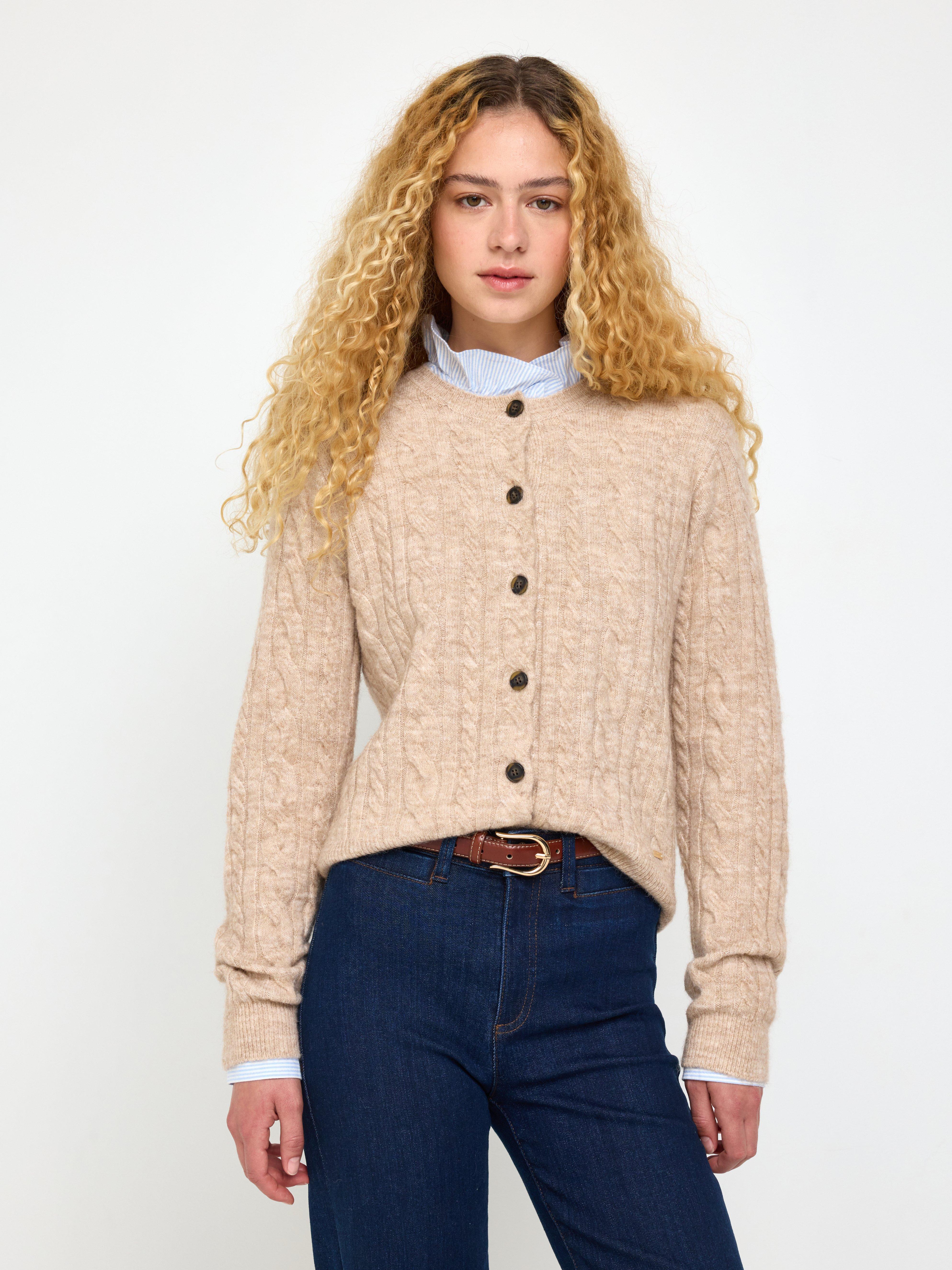 Cardigan - Dame - Beige