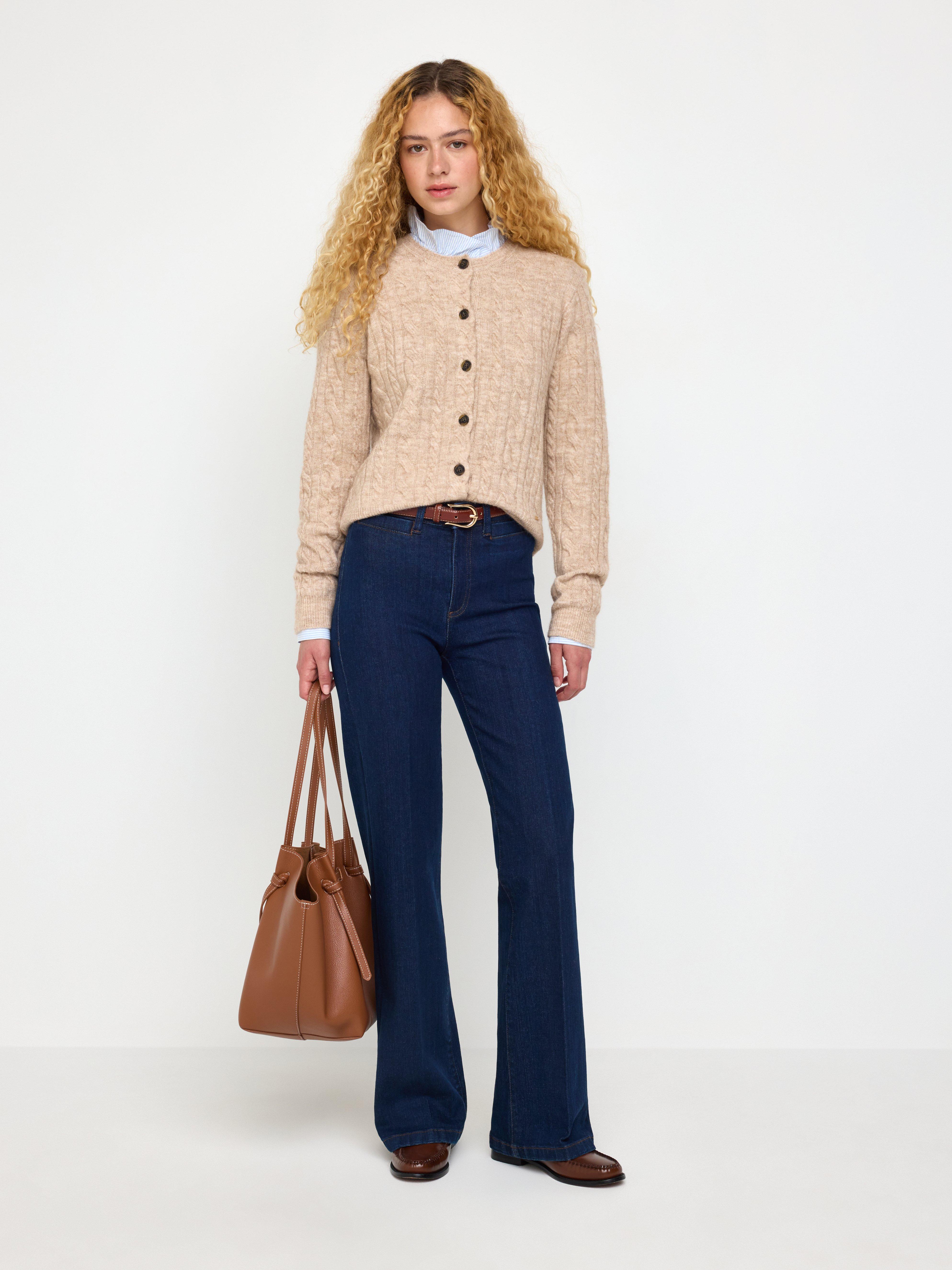Cardigan - Dame - Beige