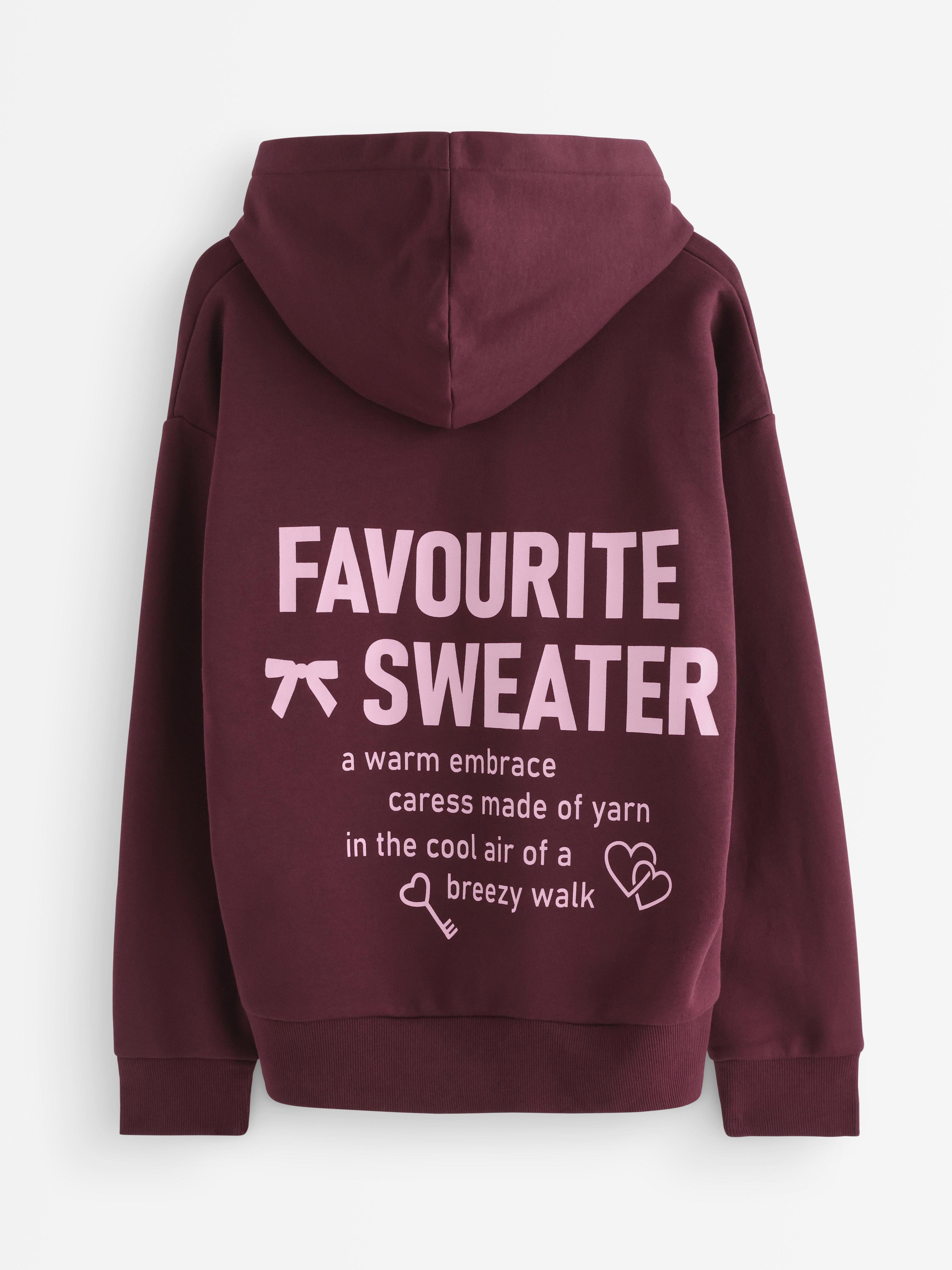 Sweatshirt med hætte -  - Lilla