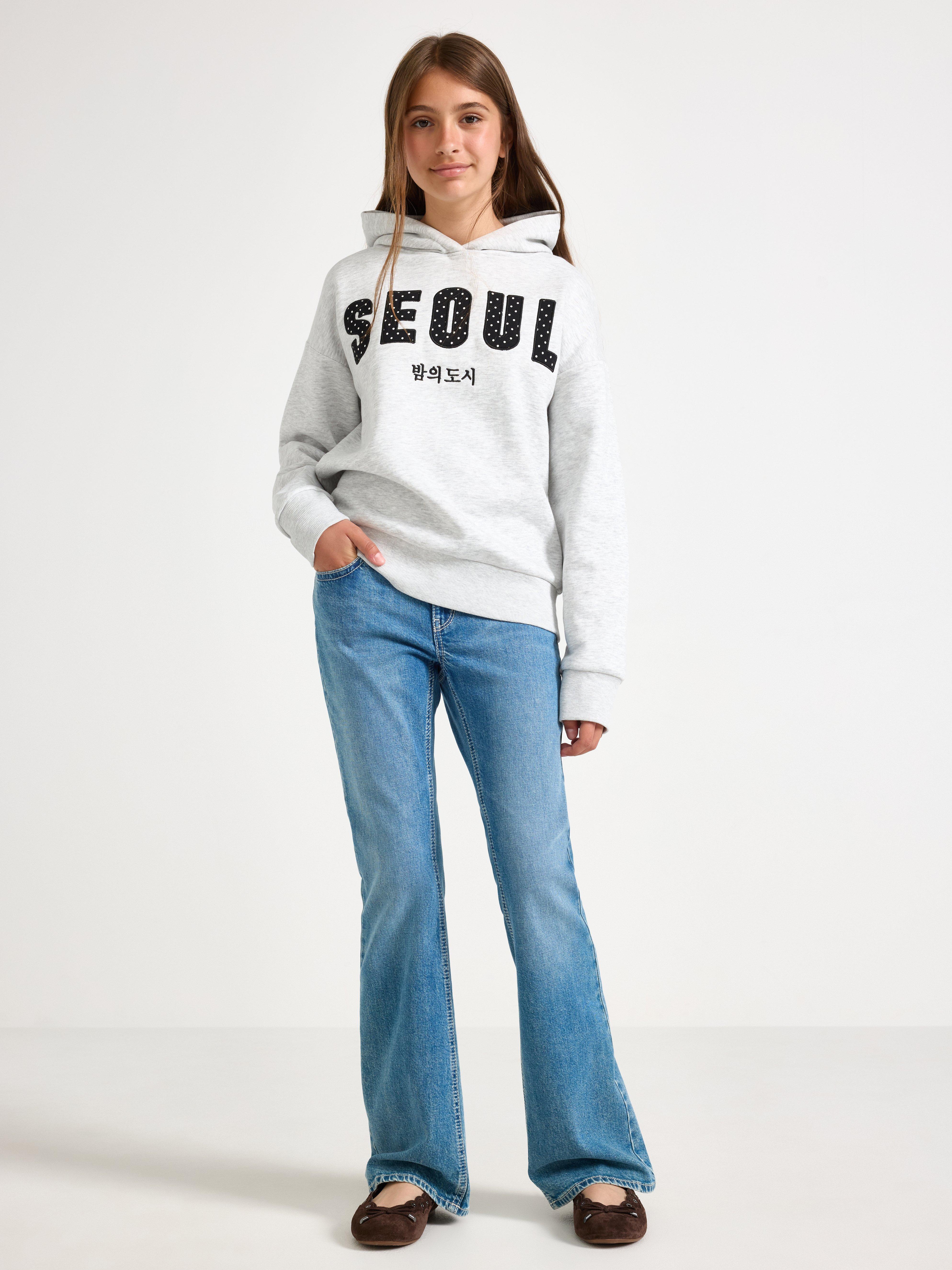 Sweatshirt med hætte - Børn - Grå