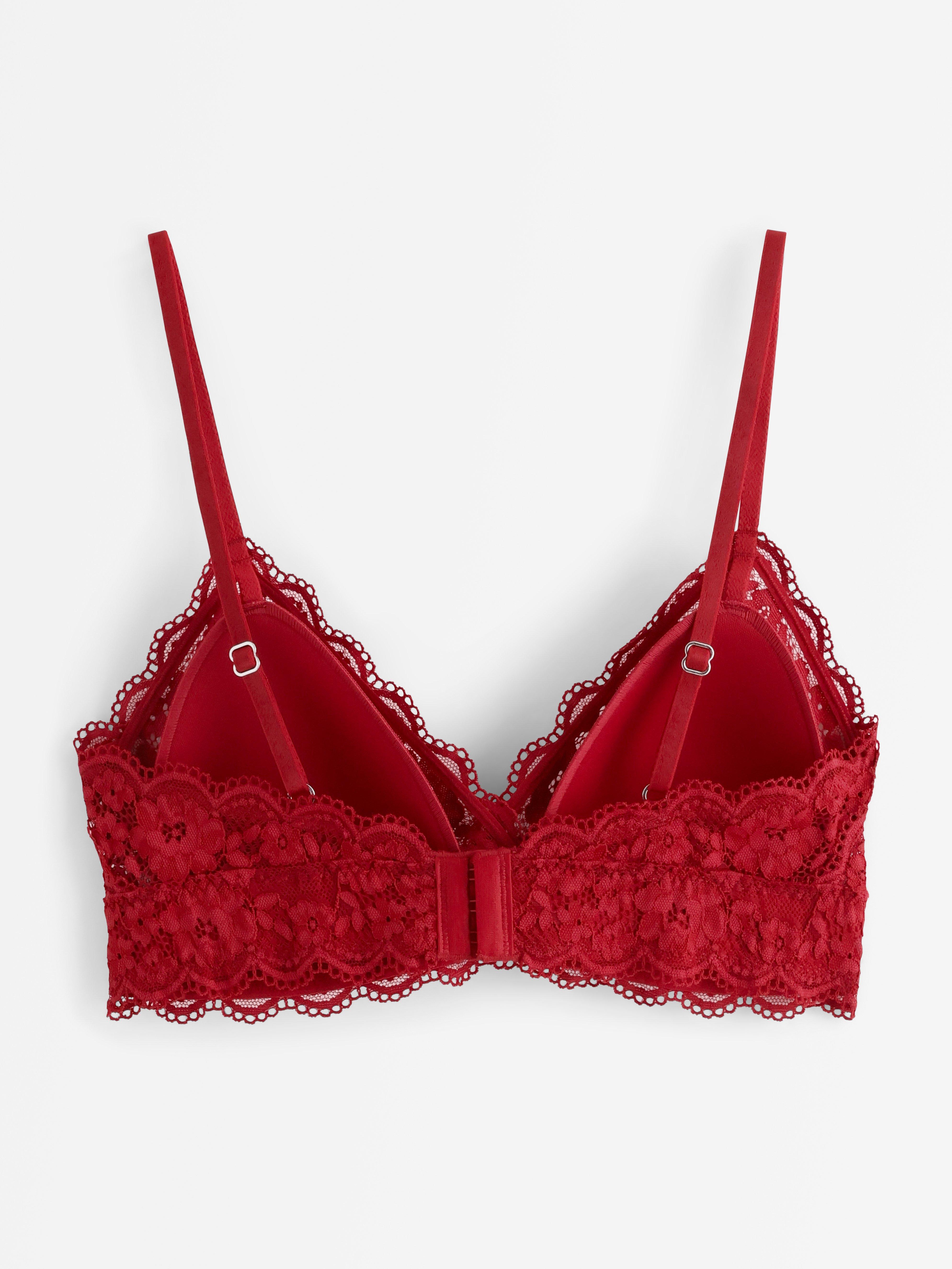 Rintaliivit ilman toppauksia (bralette) -  - Punainen