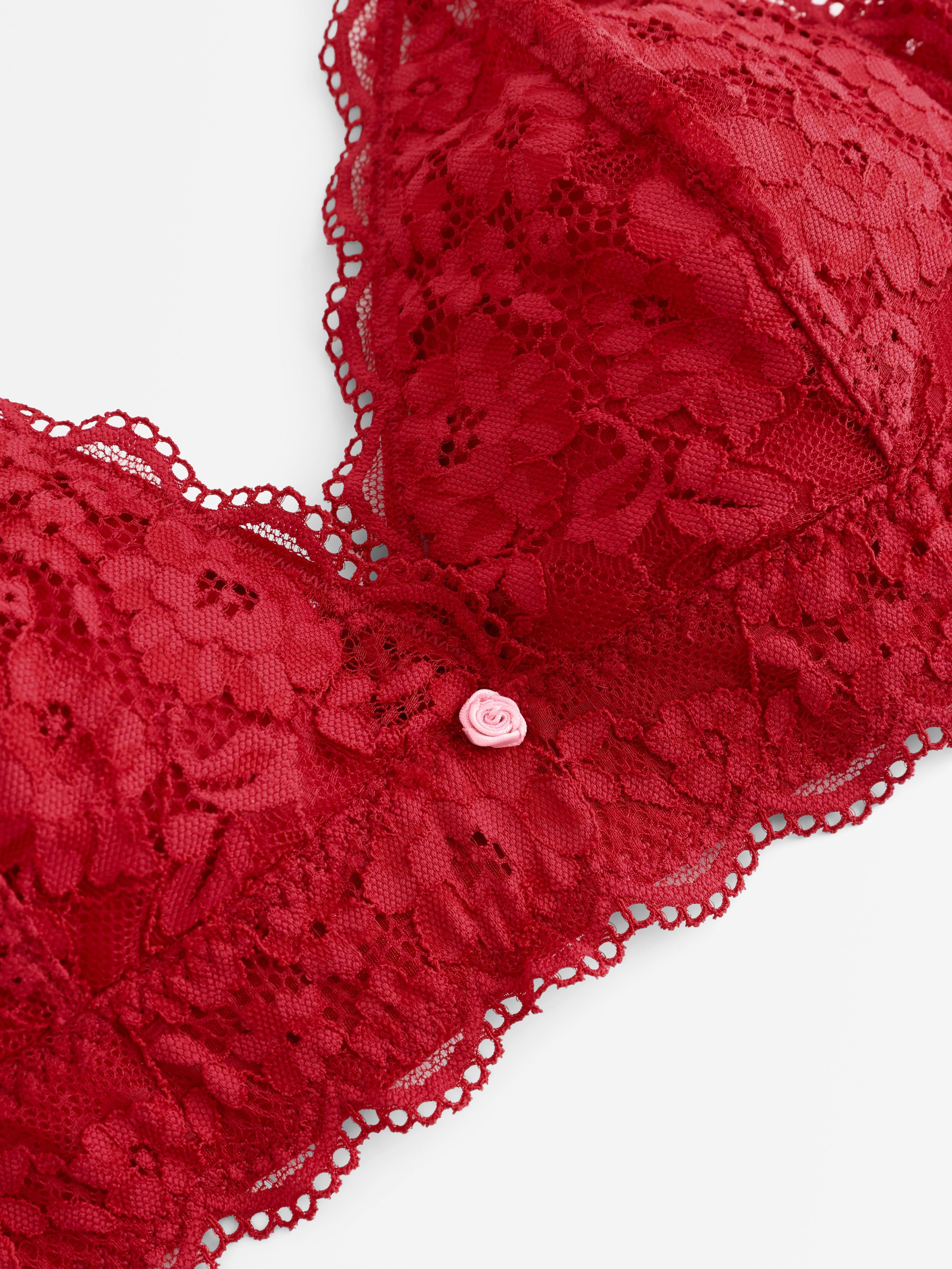 Rintaliivit ilman toppauksia (bralette) -  - Punainen